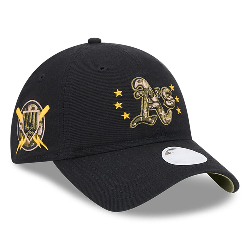 Oakland Athletics 2024 MLB Armed Forces New Era Women's 9TWENTY Cap Schwarz