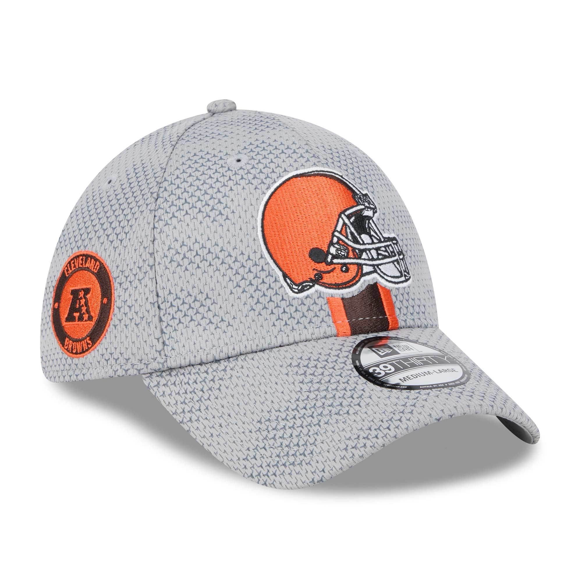 Cleveland Browns 2024 NFL Sideline New Era 39THIRTY Flex Cap Grau