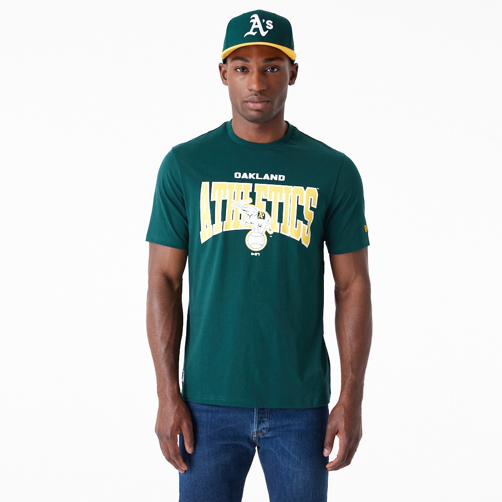 Oakland Athletics New Era Arch Wordmark MLB T-Shirt Green
