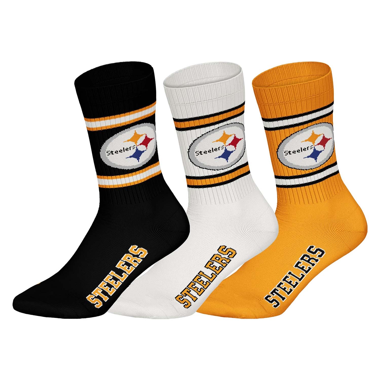Pittsburgh Steelers Team Set NFL Crew Socken (3er-Pack)