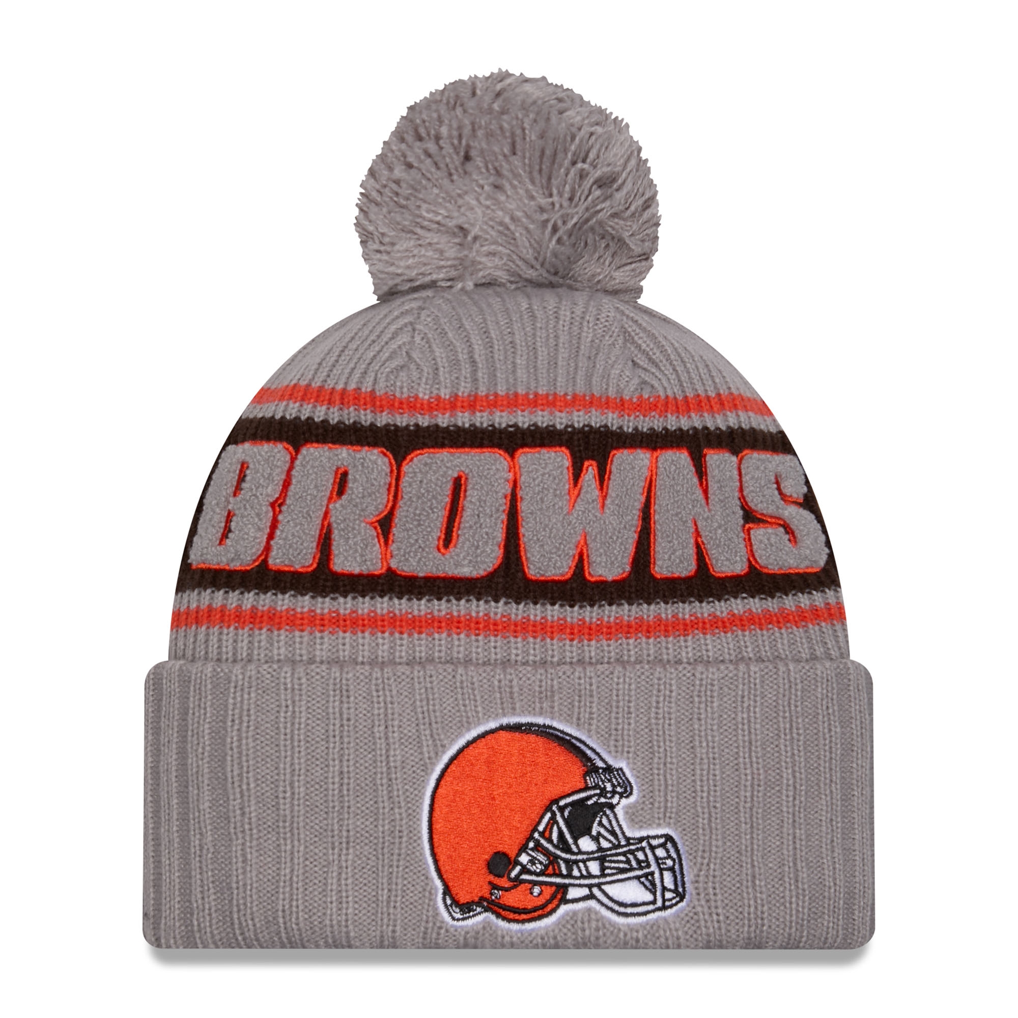 Cleveland Browns 2024 NFL Sideline New Era Sport Knit Wintermütze Grau