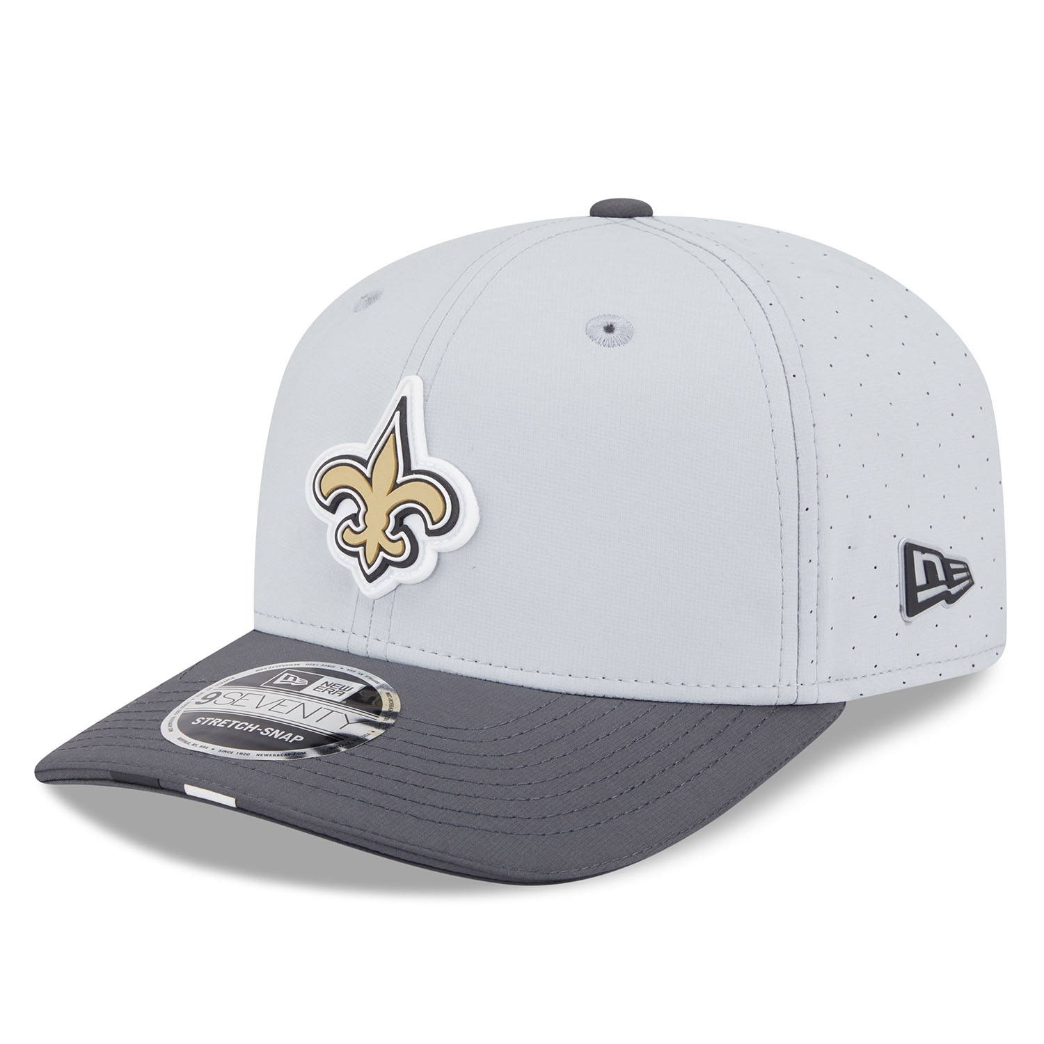 New Orleans Saints 2025 NFL Training Camp New Era 9SEVENTY Stretch-Snap Cap CW Grau