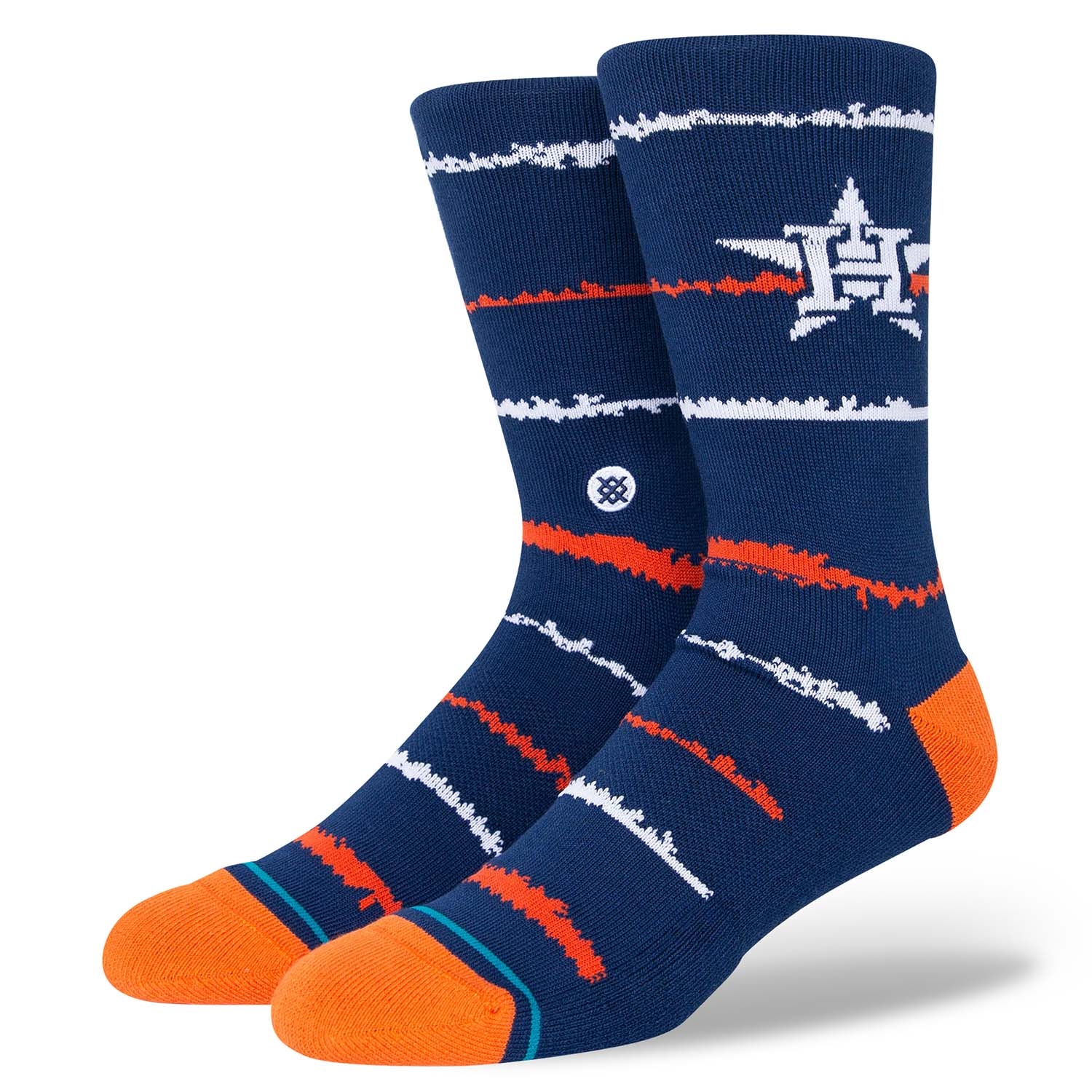 Houston Astros Chalk Stance MLB Crew Socks Blue