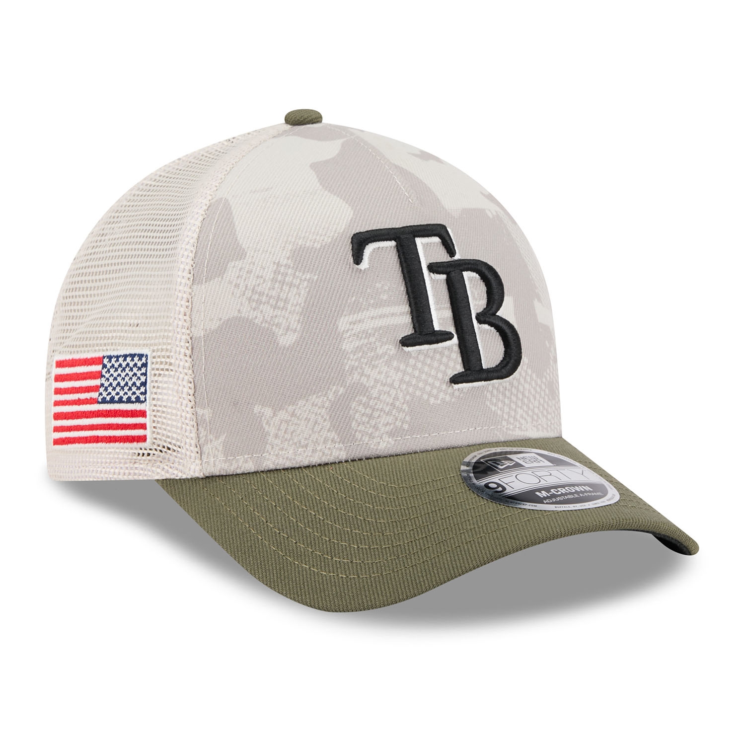 Tampa Bay Rays 2025 MLB Armed Forces 9FORTY M-Crown A-Frame Snapback Cap
