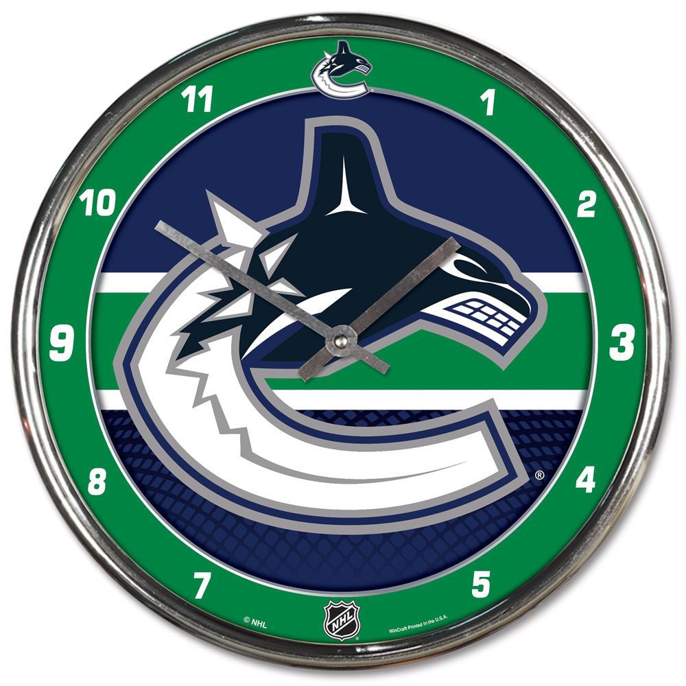 Vancouver Canucks Chrome NHL Wall Clock