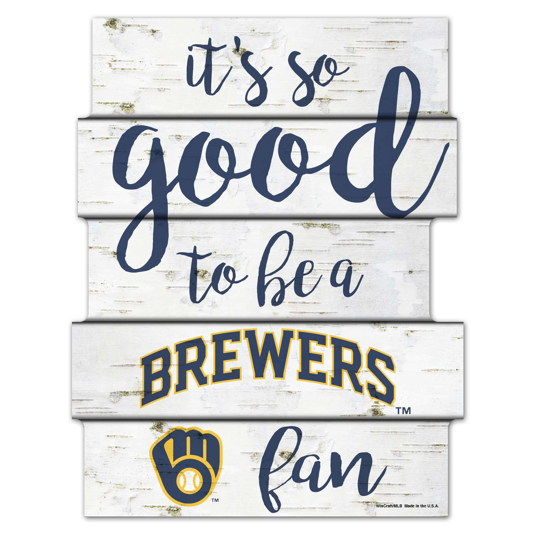 Milwaukee Brewers Birchwood MLB Holzschild