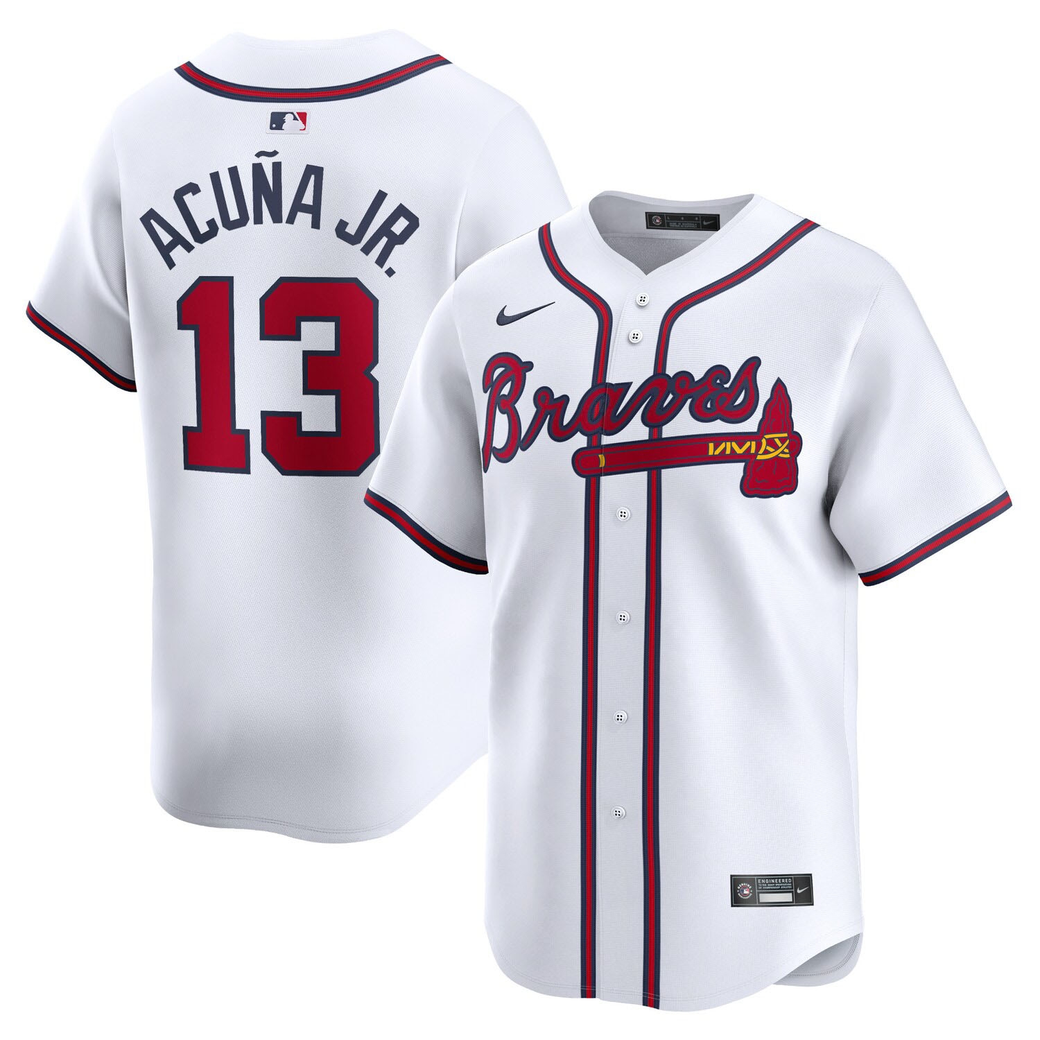 Ronald Acuña Jr. #13 Atlanta Braves Nike Limited MLB Trikot Weiß