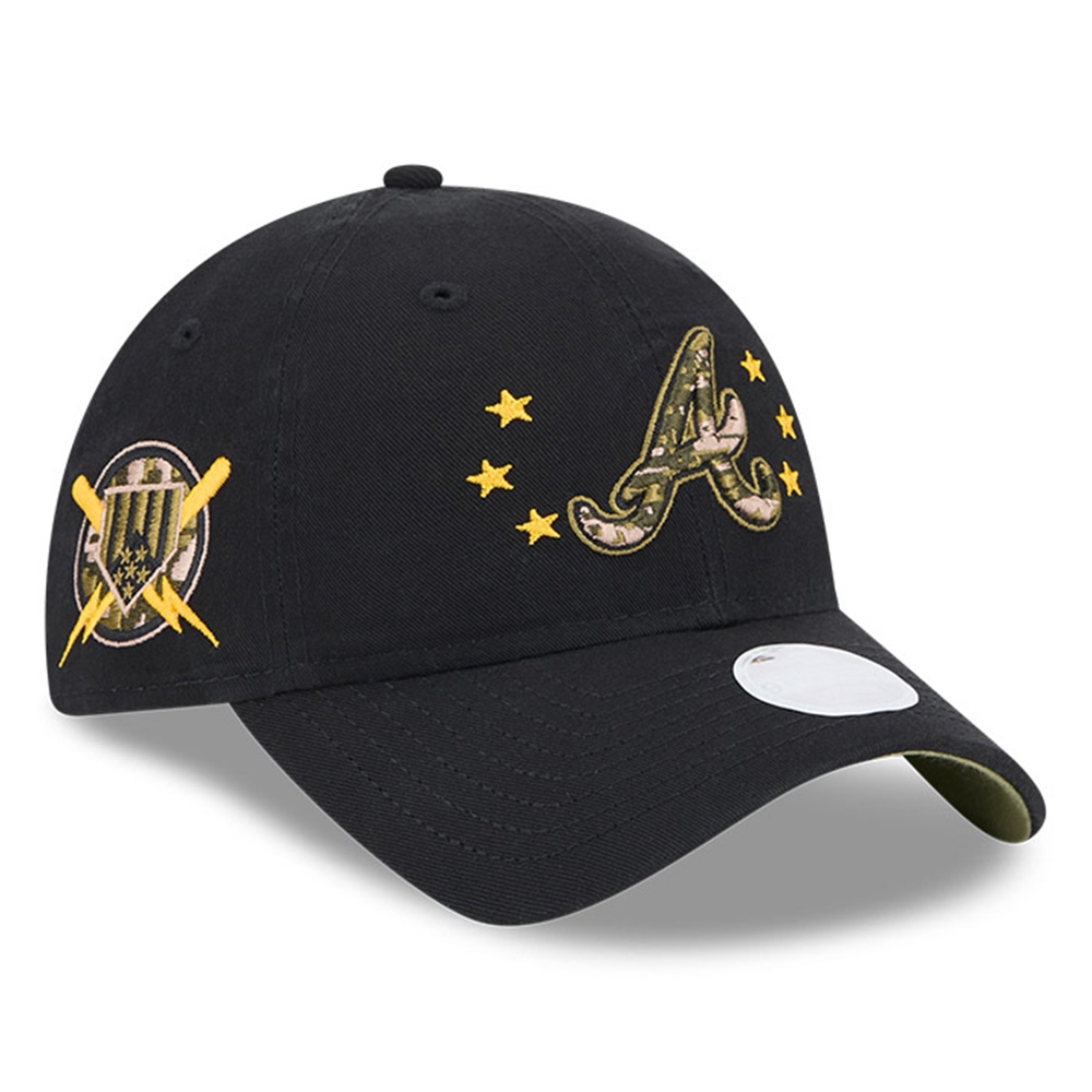 Atlanta Braves 2024 MLB Armed Forces New Era Women's 9TWENTY Cap Schwarz