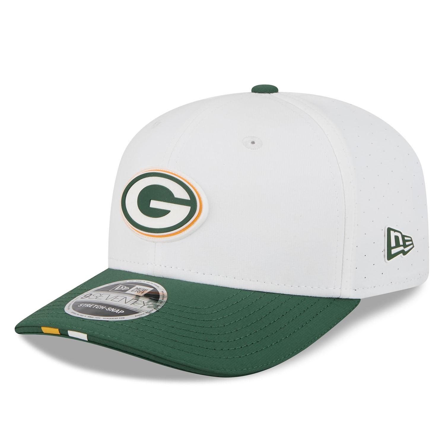 Green Bay Packers 2025 NFL Training Camp New Era 9SEVENTY Stretch-Snap Cap OTC White