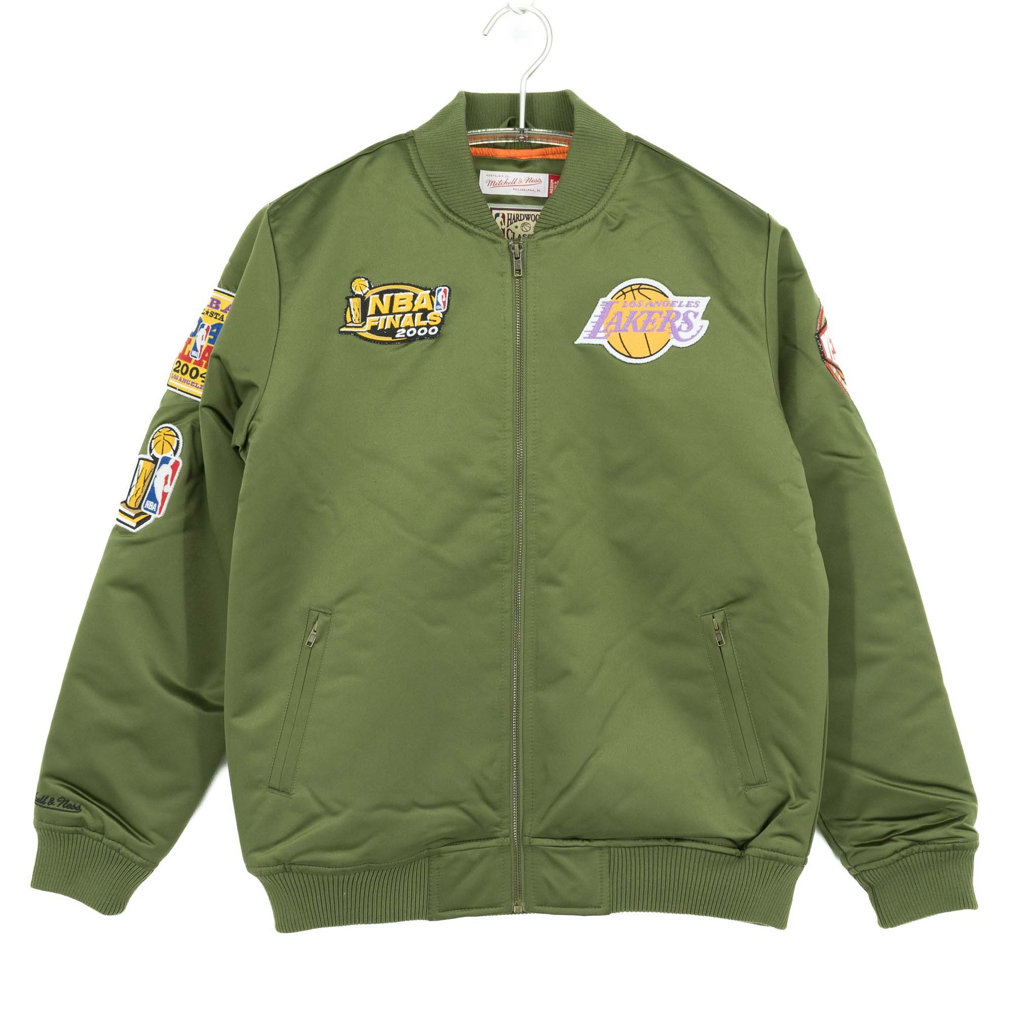 Los Angeles Lakers Olive Mitchell & Ness Heavyweight Satin NBA Jacke