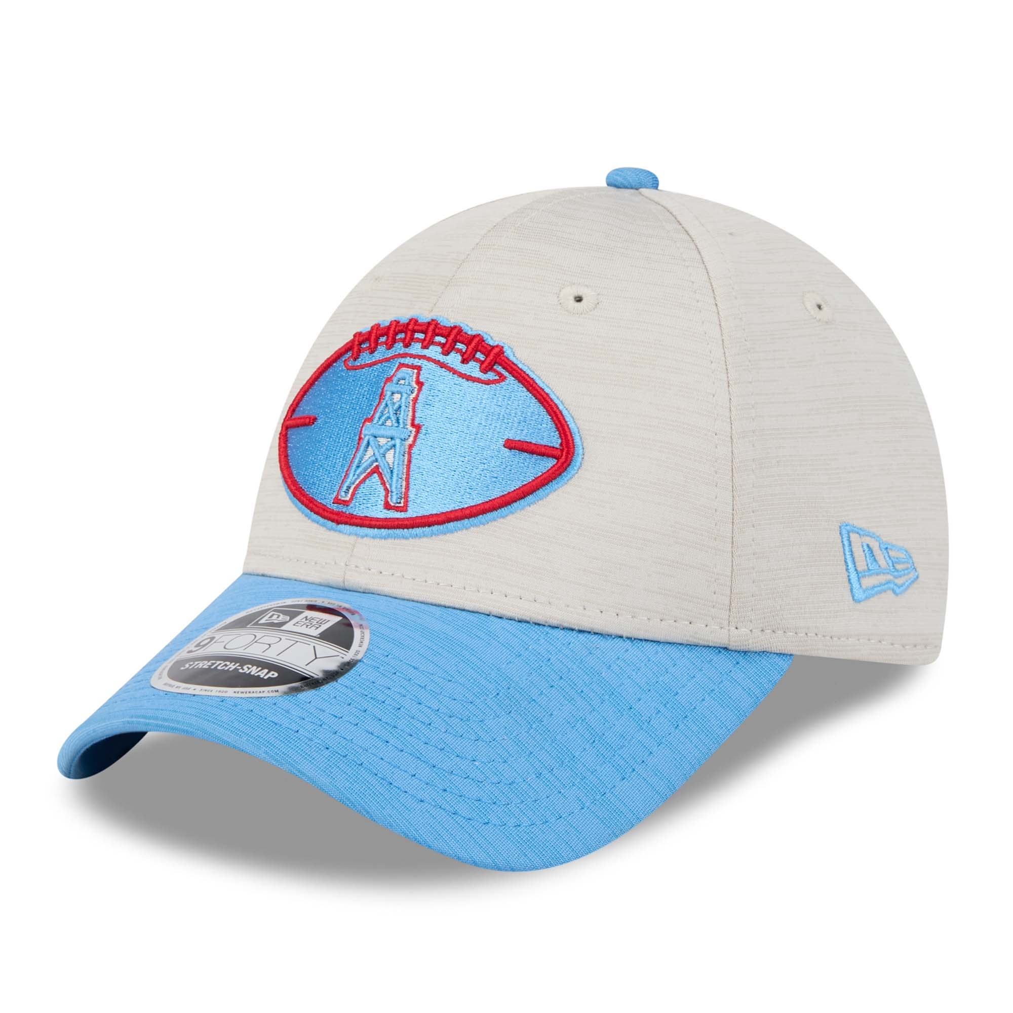 Houston Oilers Historic 2024 NFL Sideline New Era Stretch-Snap 9FORTY Cap