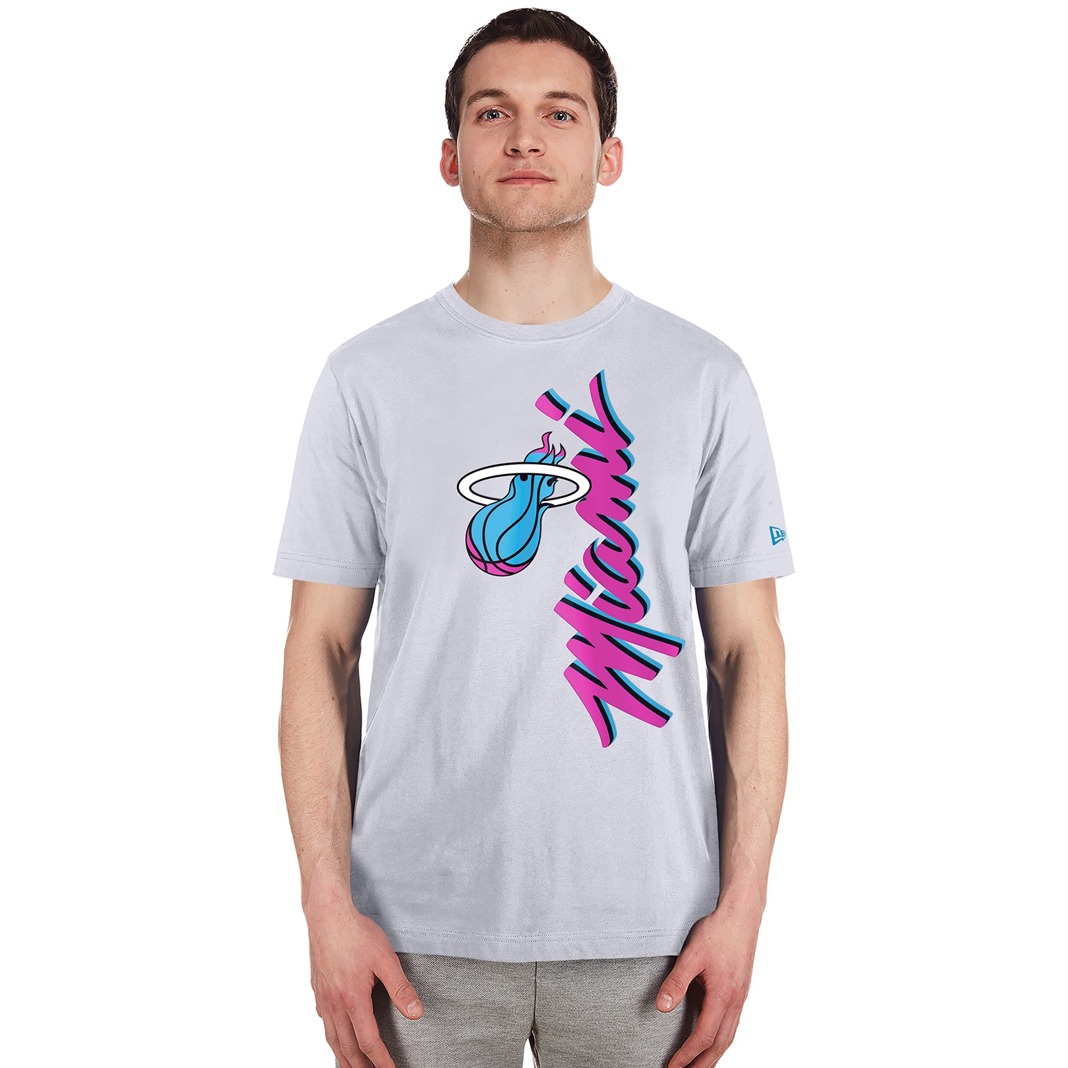 Miami Heat 2024 NBA City Edition New Era T-Shirt Weiß