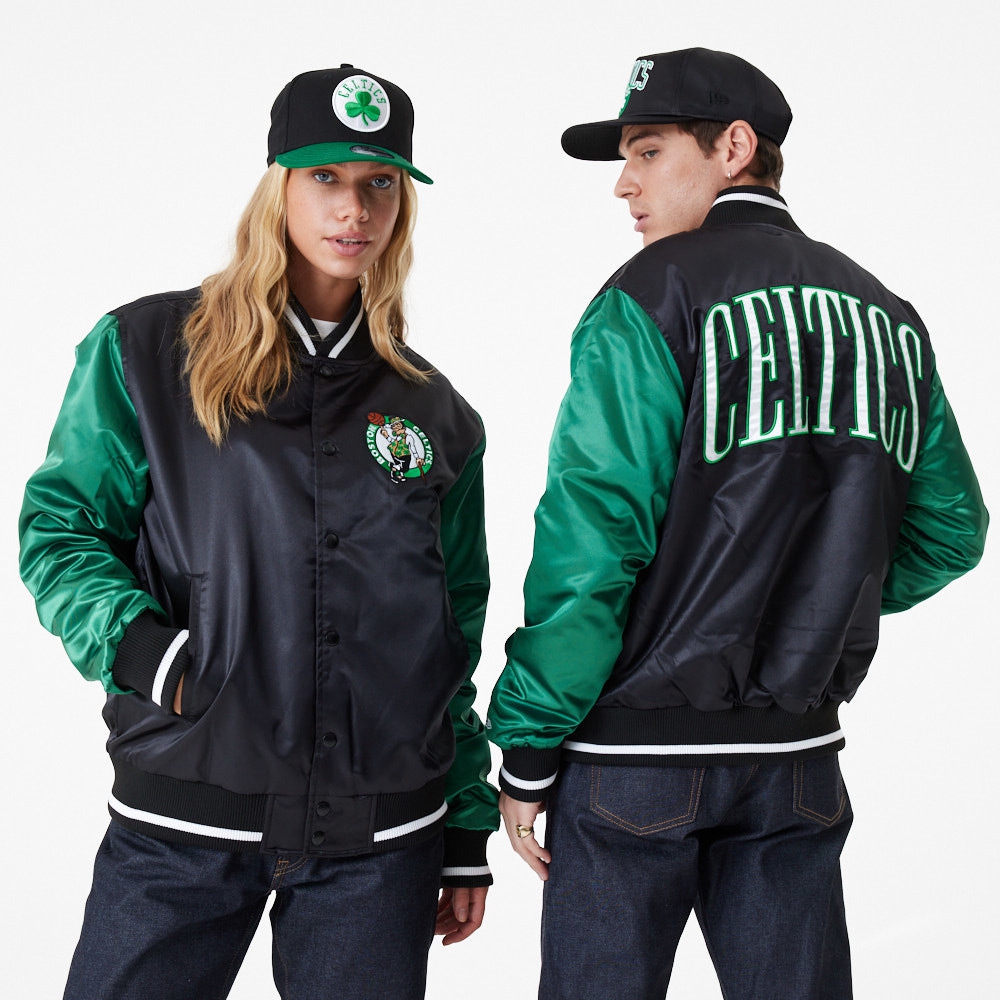 Boston Celtics Satin New Era NBA Bomber Jacket
