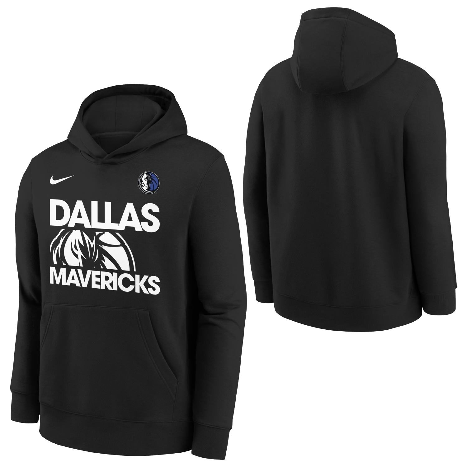 Dallas Mavericks NBA Courtside Nike Club Hoodie Schwarz (YOUTH)