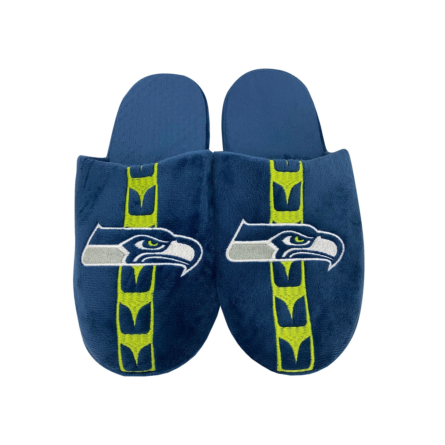 Seattle Seahawks Team Stripe Slipper NFL Hausschuhe Navy