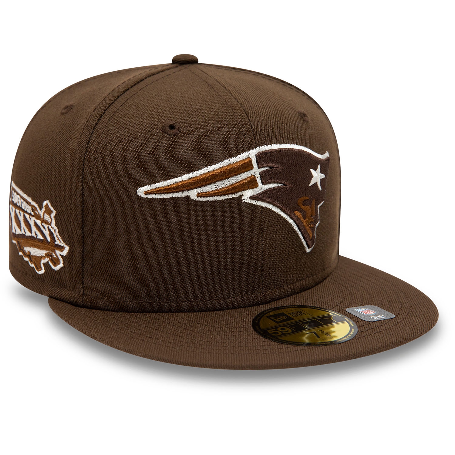 New England Patriots Walnut Super Bowl XXXVI New Era 59FIFTY Fitted NFL Cap