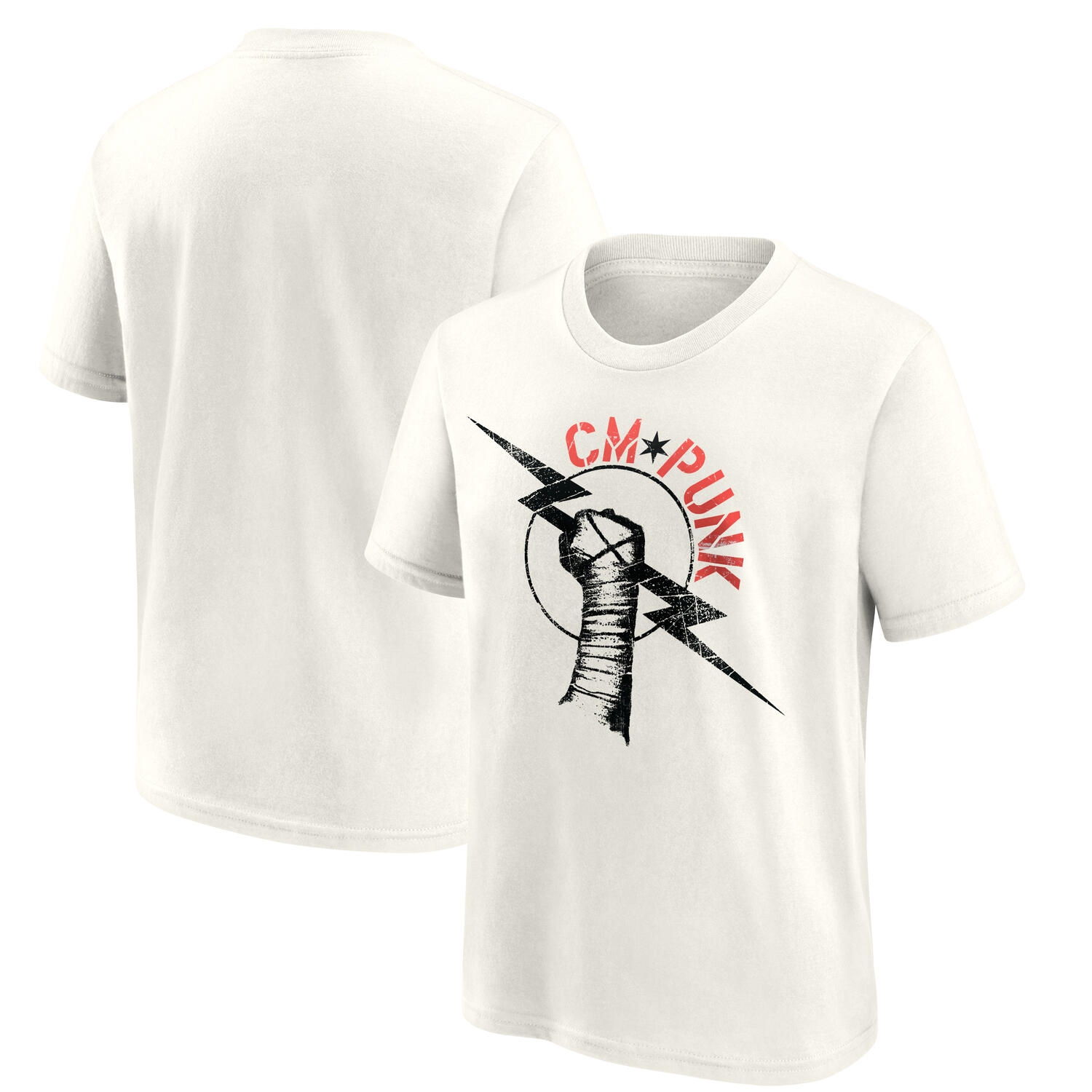 CM Punk WWE Superstar T-Shirt Cream (YOUTH)