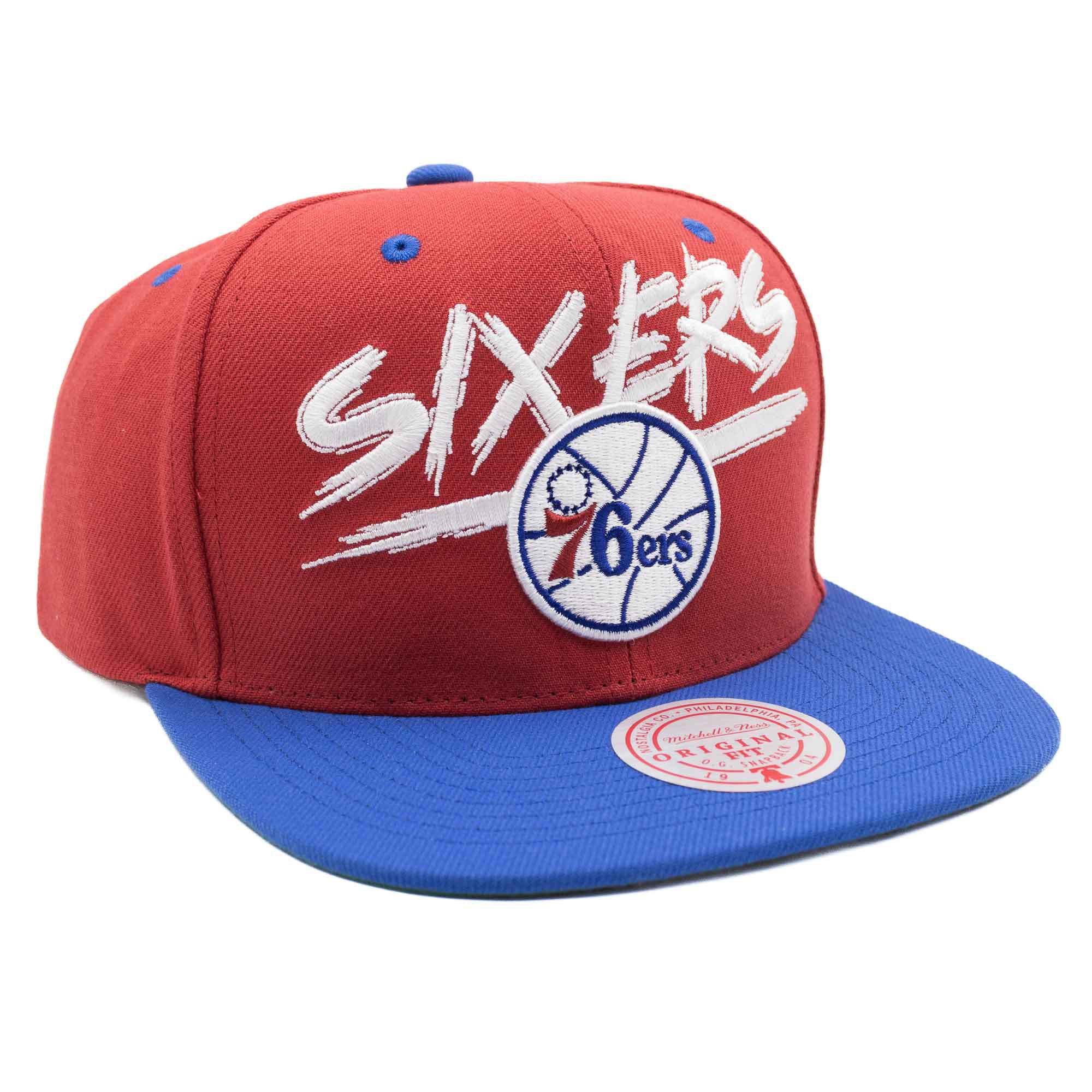 Philadelphia 76ers Transcript Mitchell & Ness Snapback NBA Cap