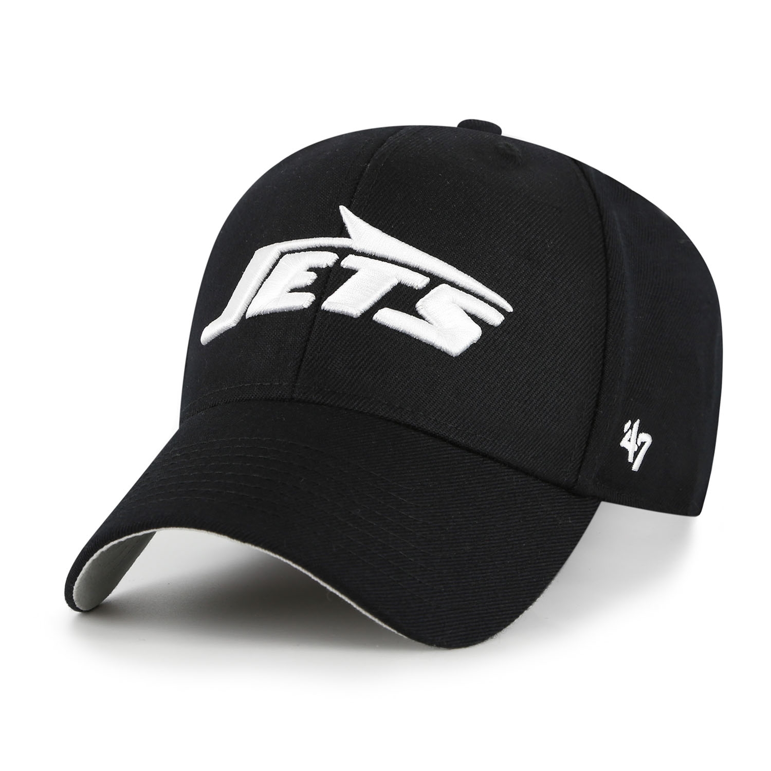 New York Jets Black & White '47 MVP Adjustable NFL Cap Schwarz