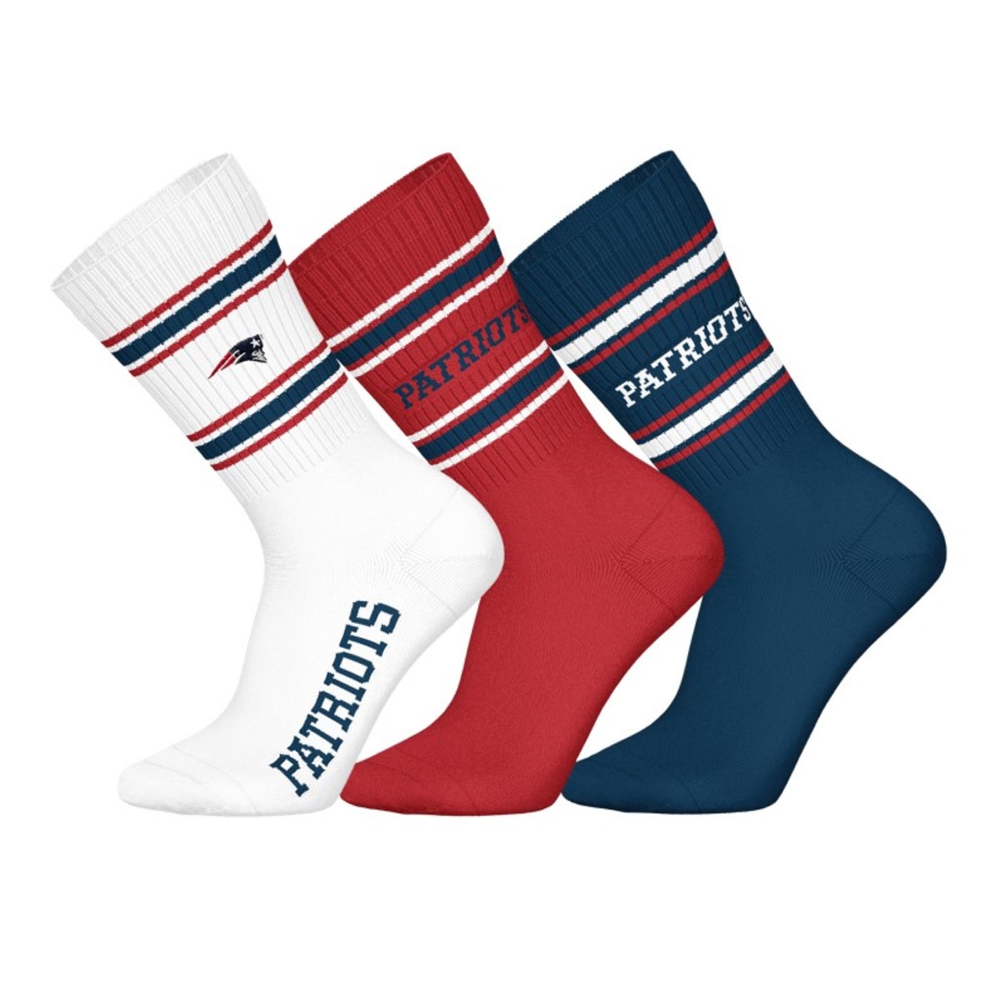 New England Patriots Team Set NFL Crew Socken (3er-Pack)