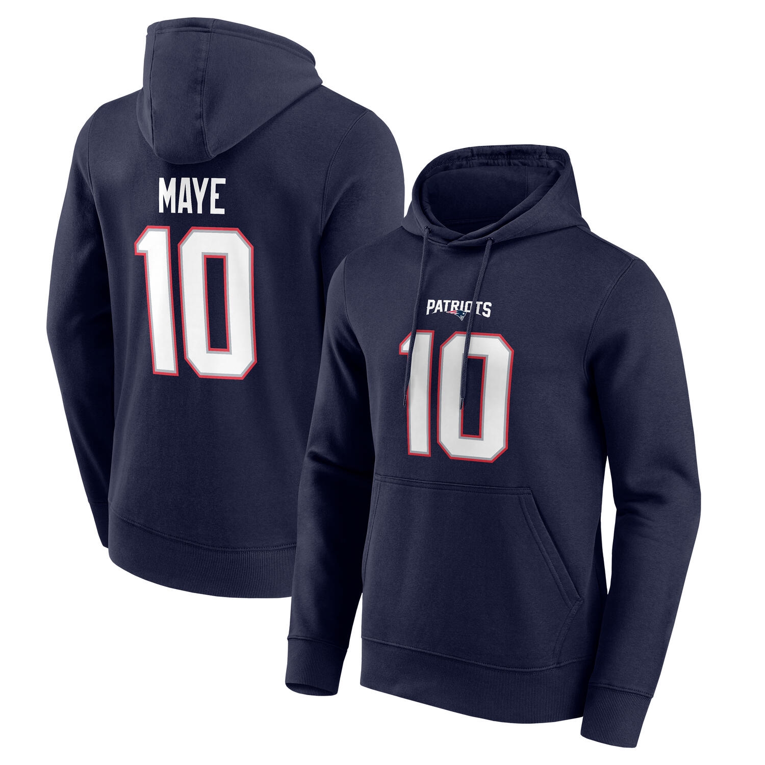 Drake Maye #10 New England Patriots Player NFL Hoodie Navy