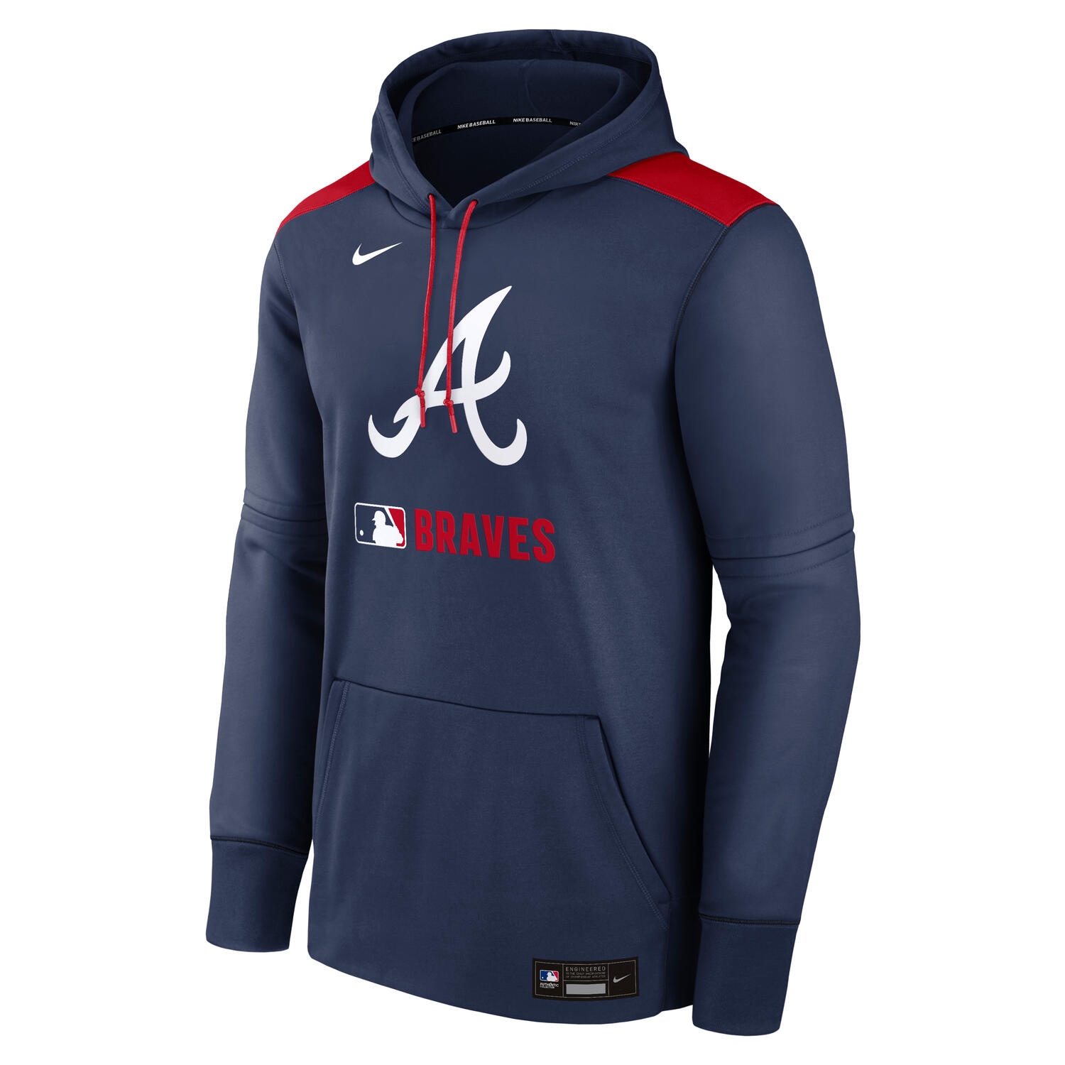 Atlanta Braves 2025 MLB Authentic Performance Therma Hoodie Navy