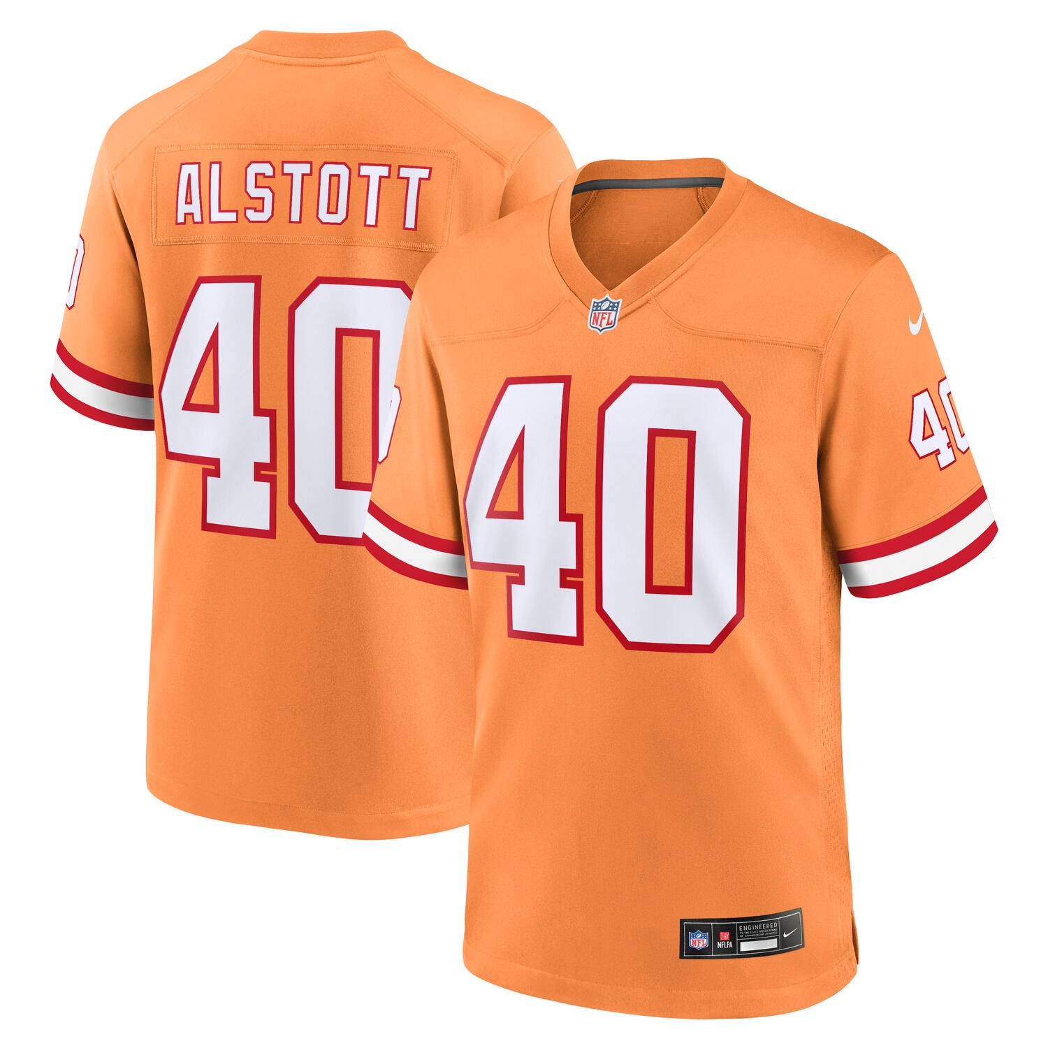 Mike Alstott #40 Tampa Bay Buccaneers Classic Nike Game NFL Jersey Orange