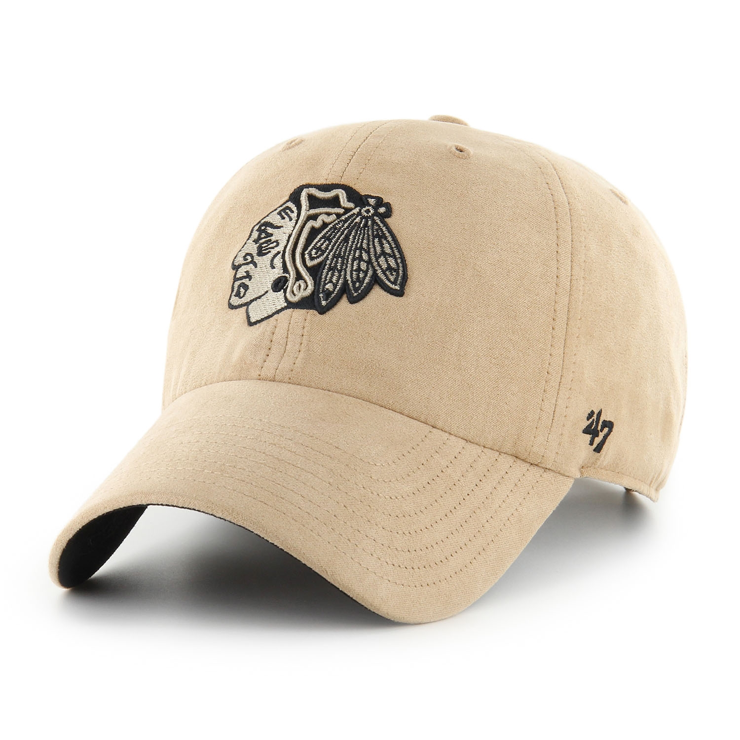 Chicago Blackhawks Ballpark Suede '47 Clean Up Adjustable NHL Cap Khaki