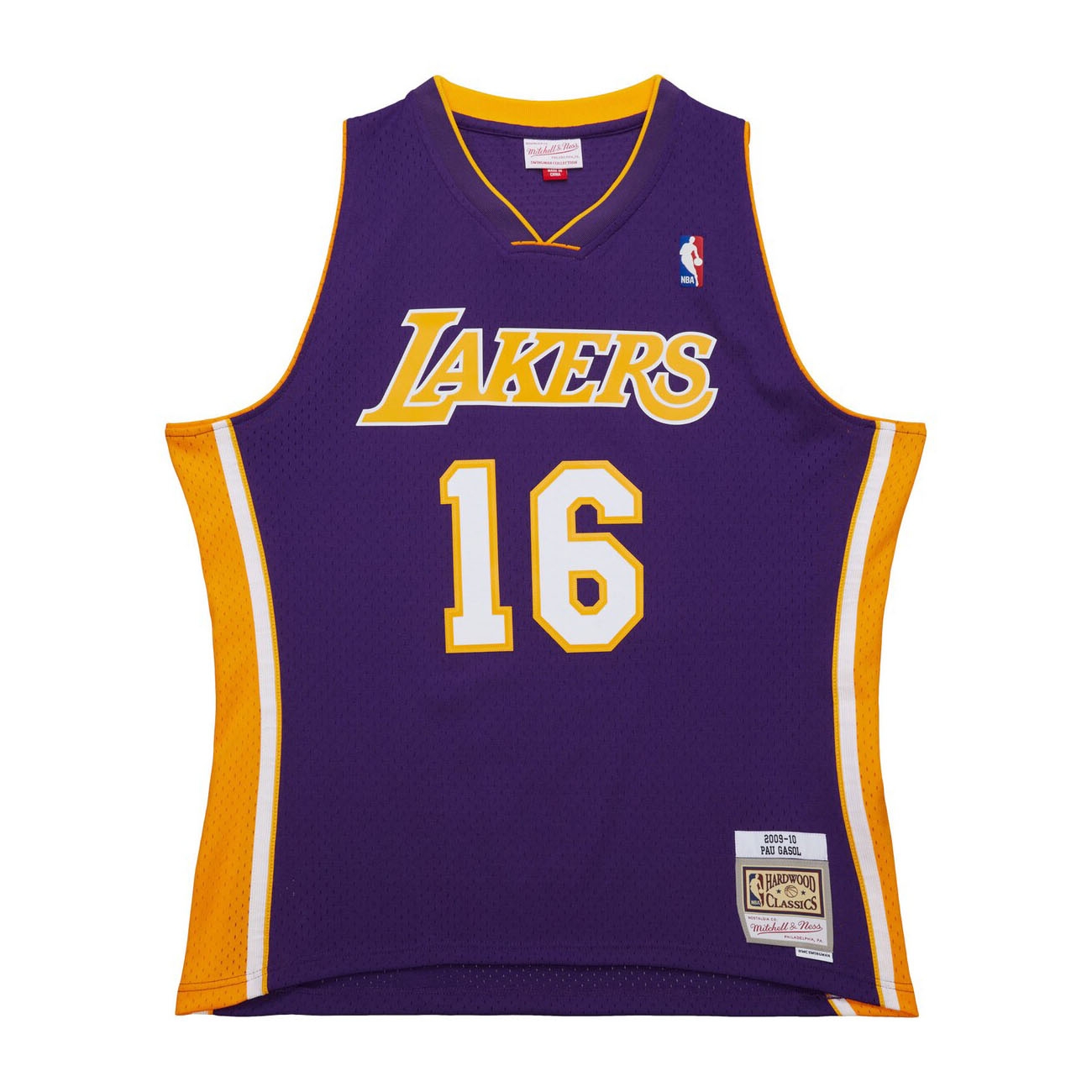 Pau Gasol #16 Los Angeles Lakers 2009-10 Mitchell & Ness Swingman NBA Trikot Lila