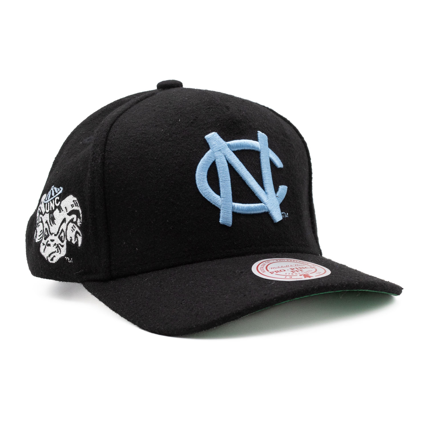 North Carolina Tar Heels Wool Pro Pinch Strapback NCAA Cap Schwarz