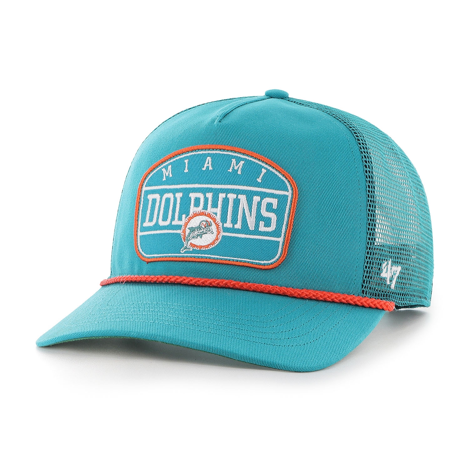 Miami Dolphins Hone Rope '47 Historic Hitch RF Snapback Trucker NFL Cap Aqua
