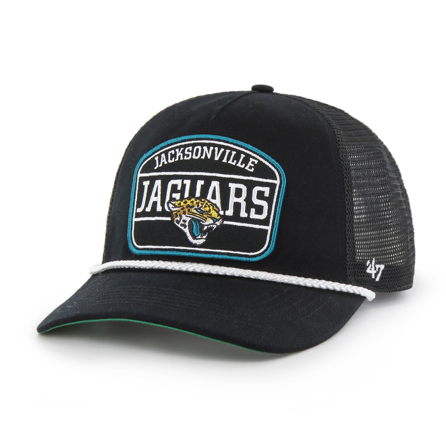 Jacksonville Jaguars Hone Rope '47 Hitch RF Snapback Trucker NFL Cap Schwarz
