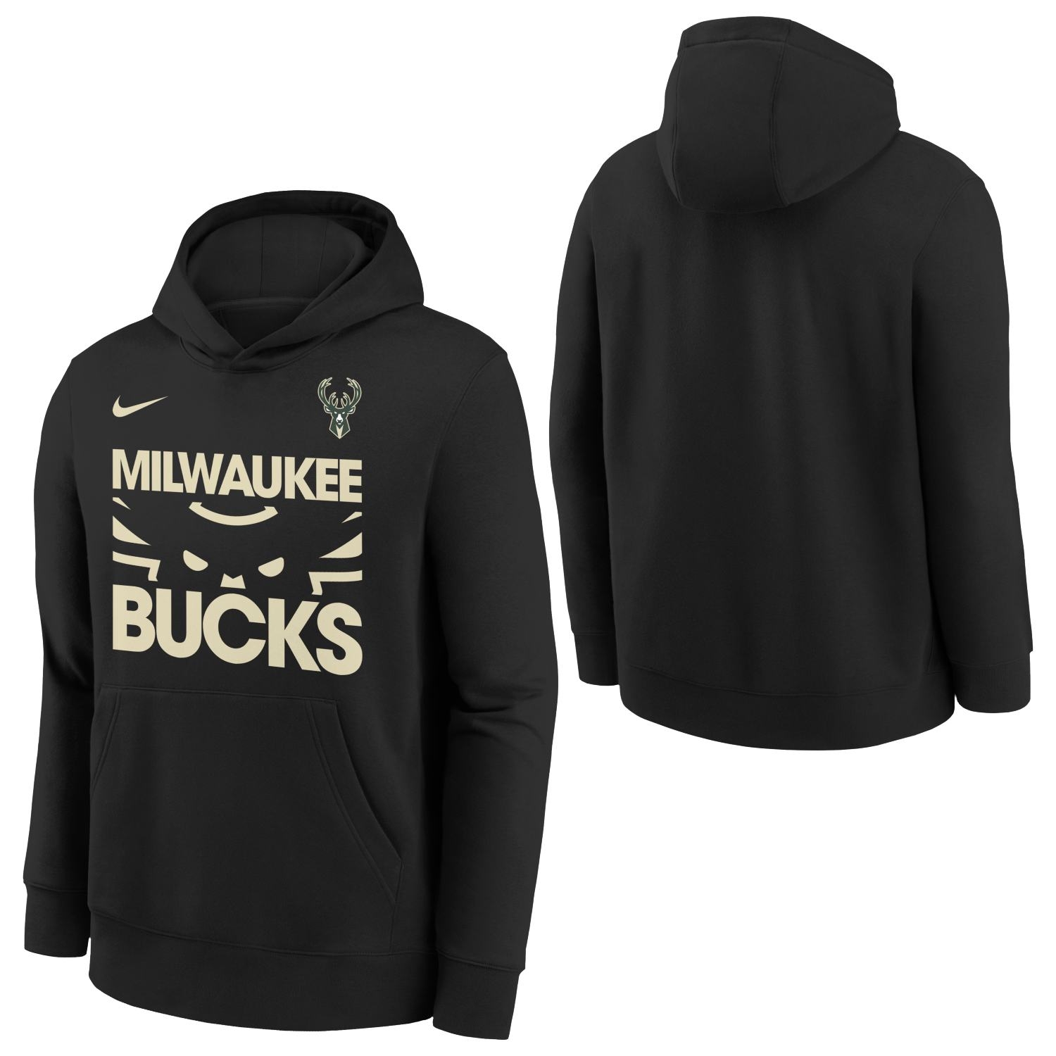 Milwaukee Bucks NBA Courtside Nike Club Hoodie Schwarz (YOUTH)