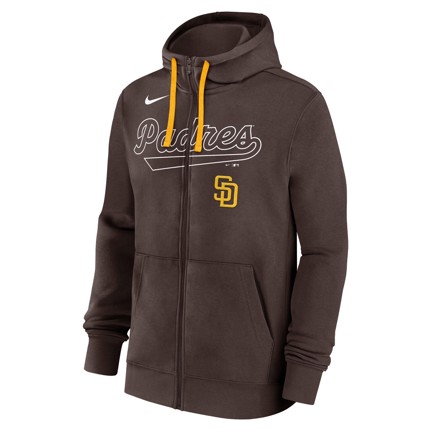 San Diego Padres Knockout Script MLB Full-Zip Hoodie Brown