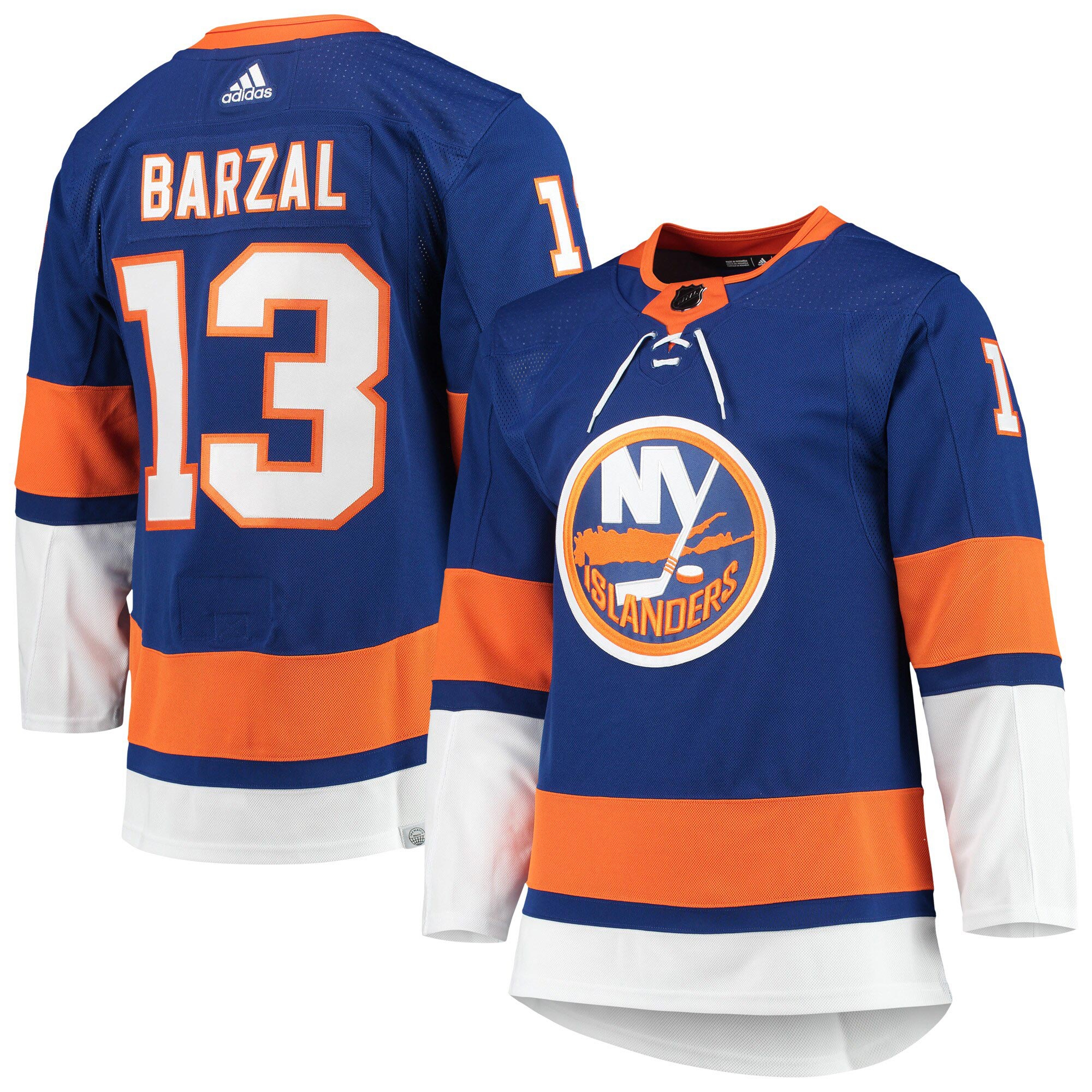 Mathew Barzal #13 New York Islanders adidas Authentic Primegreen NHL Jersey Home Blue