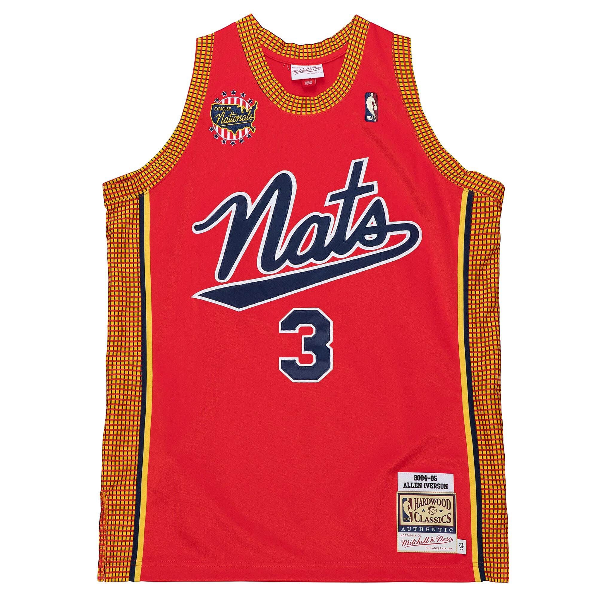 Allen Iverson #3 Syracuse Nationals 2004-05 Mitchell & Ness Authentic NBA Trikot Rot