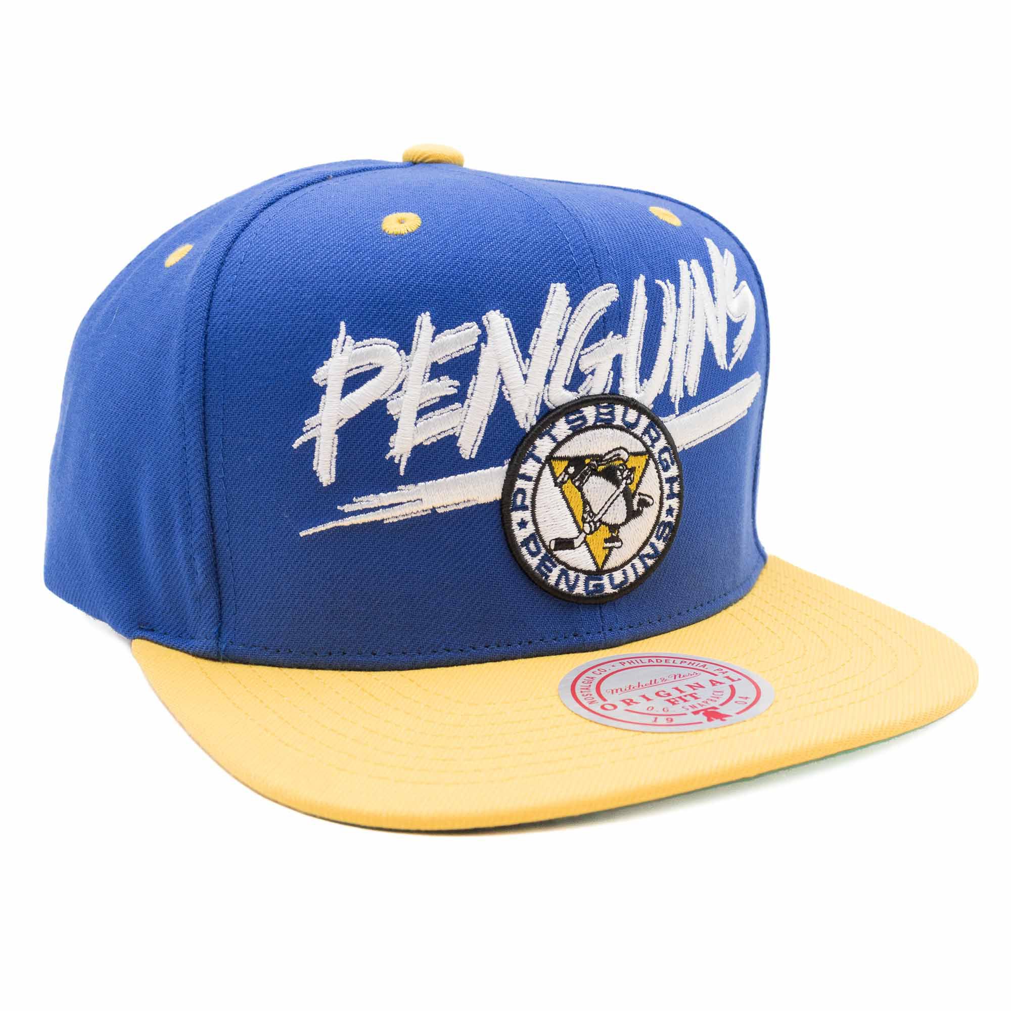 Pittsburgh Penguins Transcript Mitchell & Ness Snapback NHL Cap
