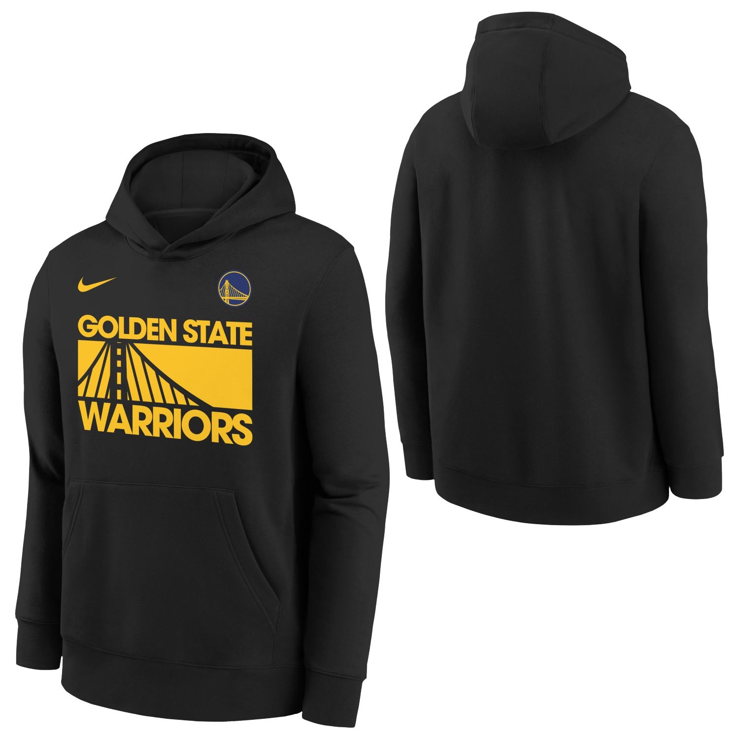 Golden State Warriors NBA Courtside Nike Club Hoodie Black (YOUTH)
