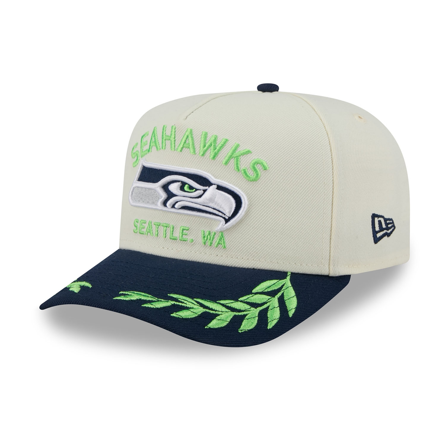Seattle Seahawks 2025 NFL Draft 9FIFTY A-Frame Snapback Cap Cream