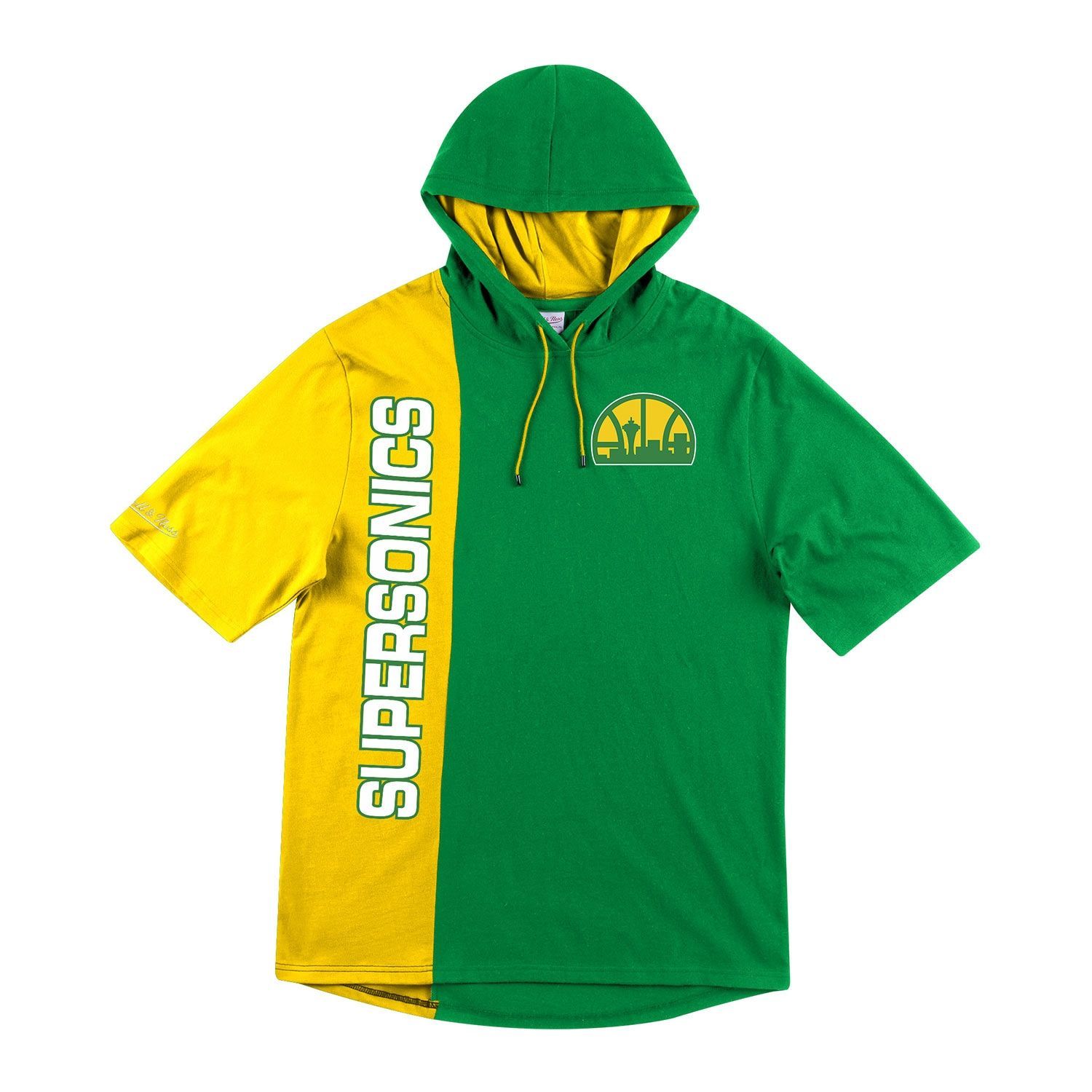 Seattle SuperSonics Split Mitchell & Ness Short Sleeve NBA Hoodie