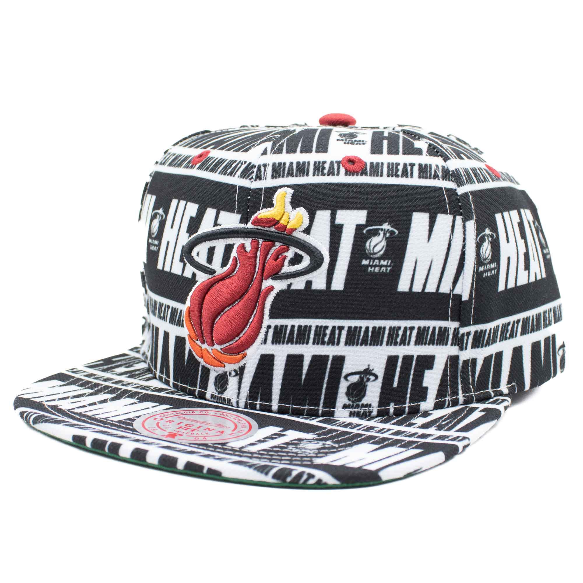 Miami Heat Meat Paper Snapback NBA Cap Schwarz