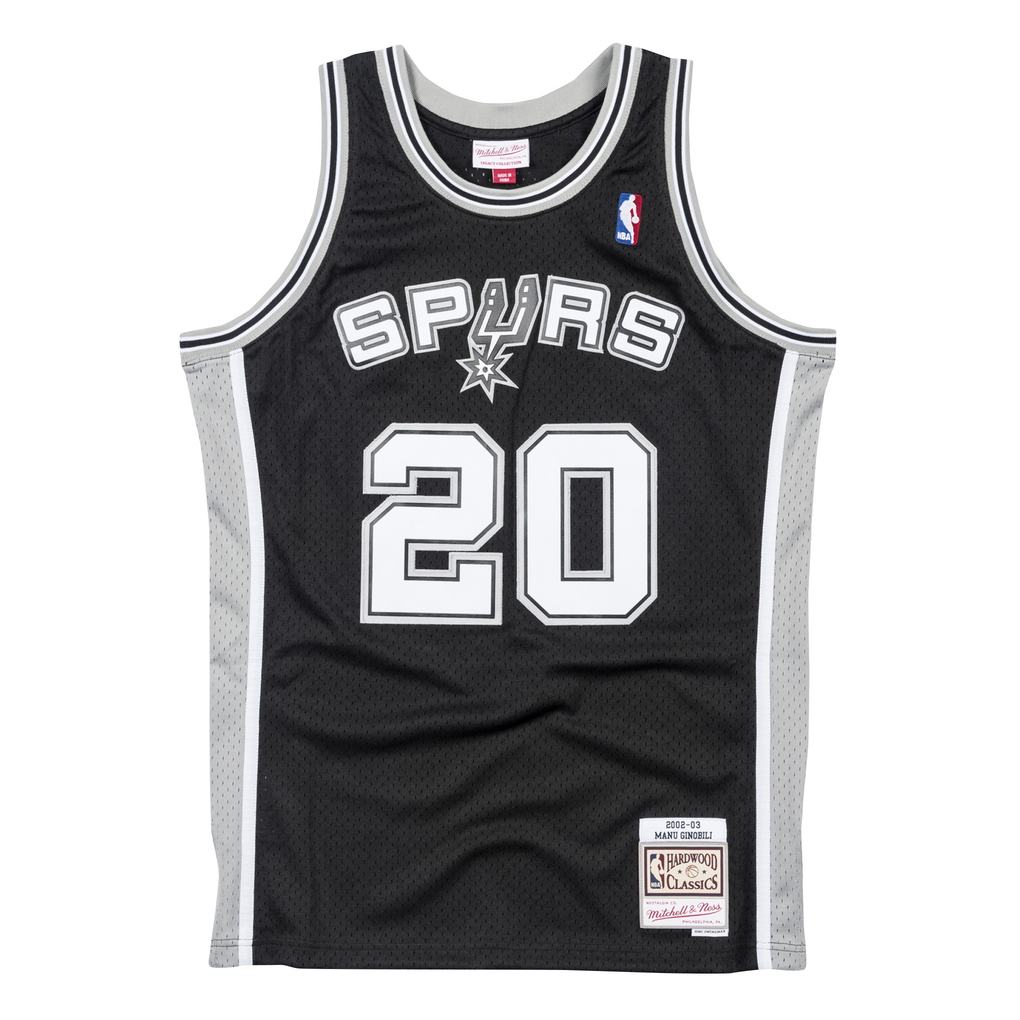 Emanuel Ginóbili #20 San Antonio Spurs 2002-03 Swingman NBA Trikot Schwarz