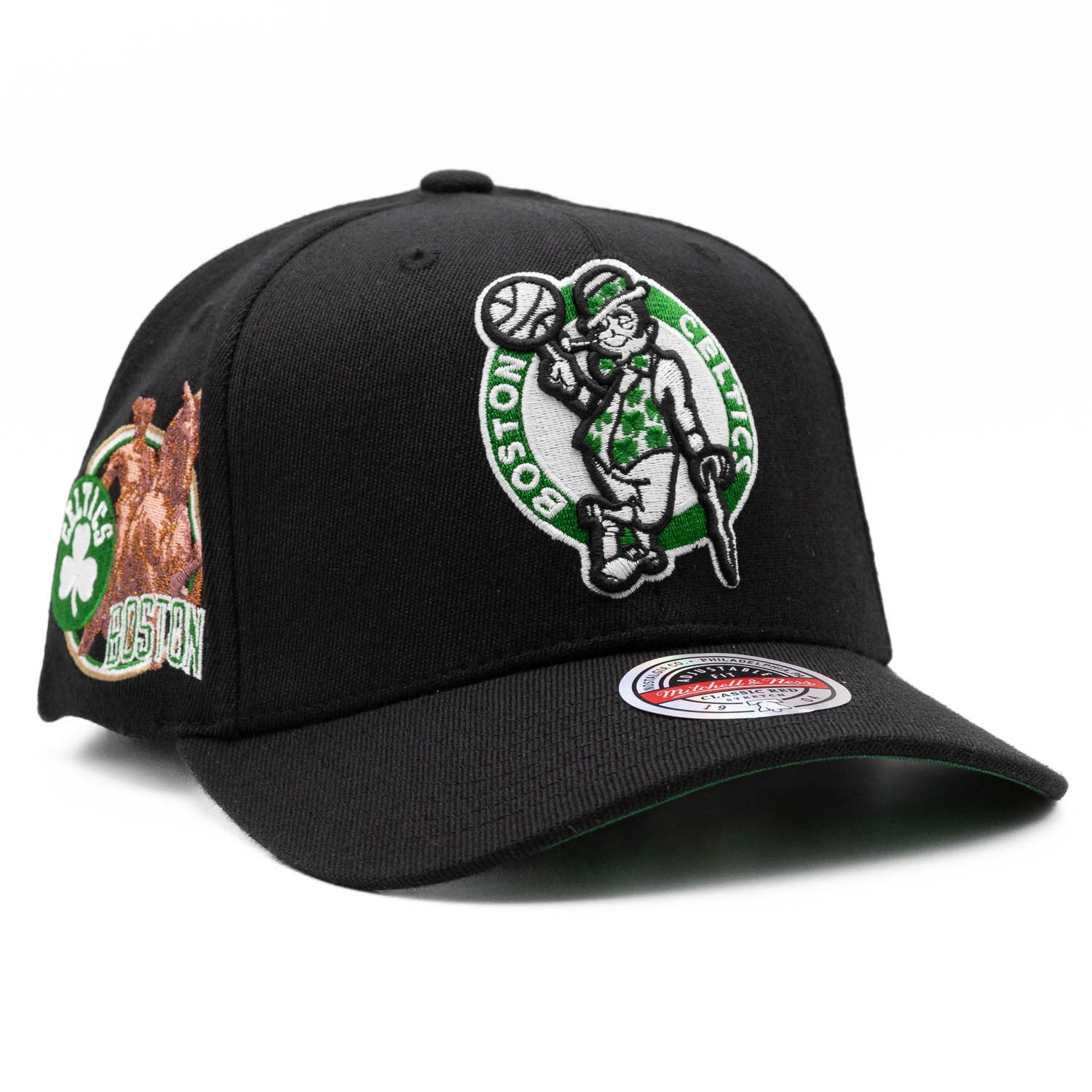 Boston Celtics Custom Patch Classic Red Stretch Snapback Cap Schwarz