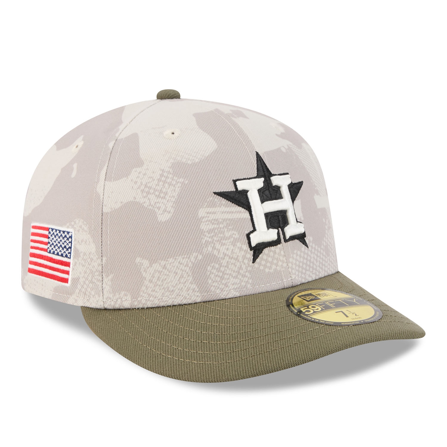 Houston Astros 2025 MLB Authentic Armed Forces Pre-Curved 59FIFTY Fitted Cap