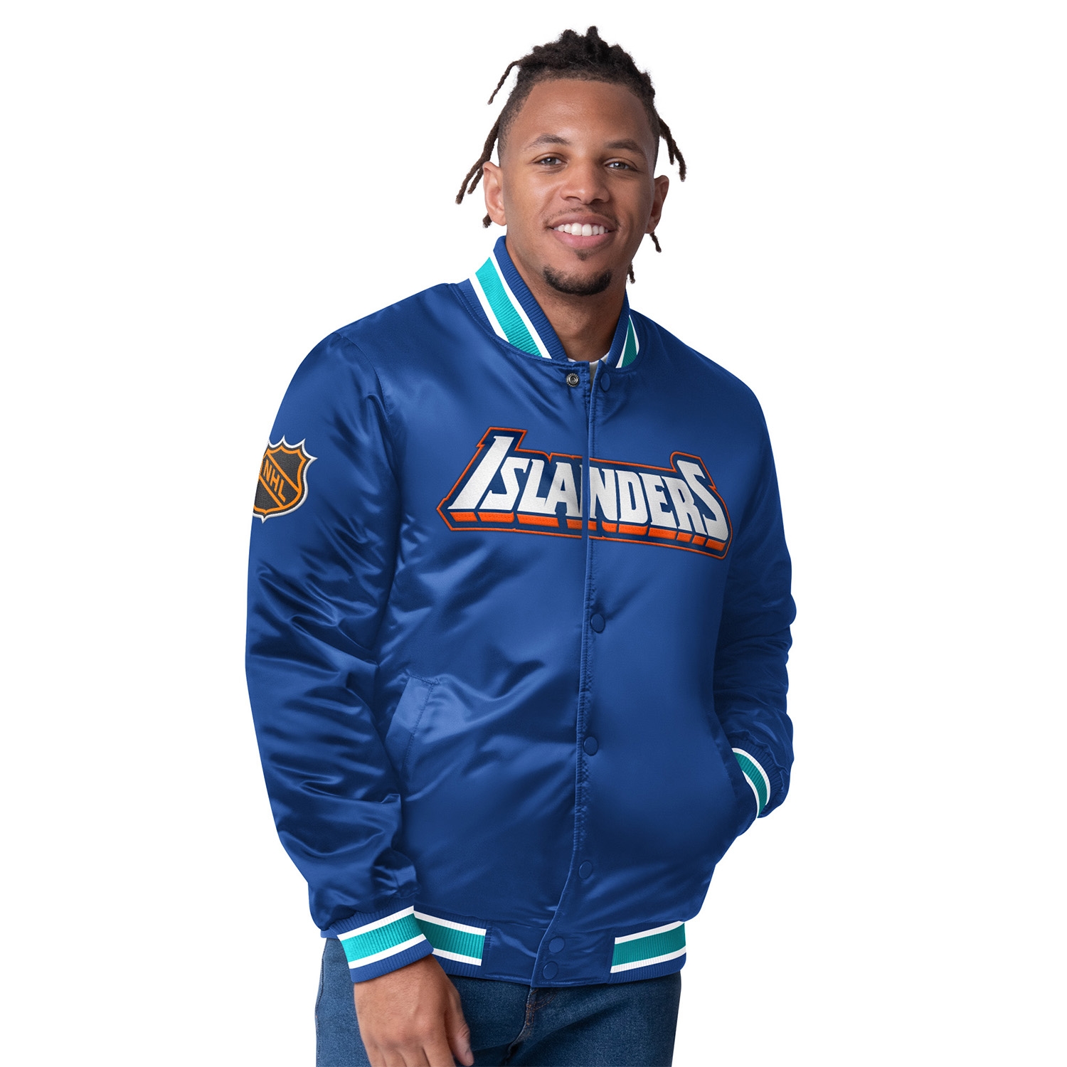 New York Islanders Closer Reversible NHL Varsity Jacket Blue/Teal