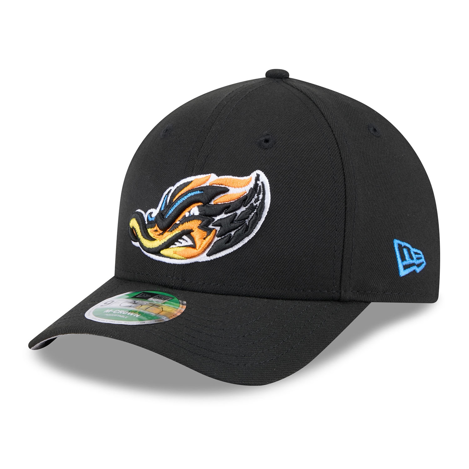 Akron RubberDucks Player Replica 9FORTY M-Crown Snapback MiLB Cap Schwarz