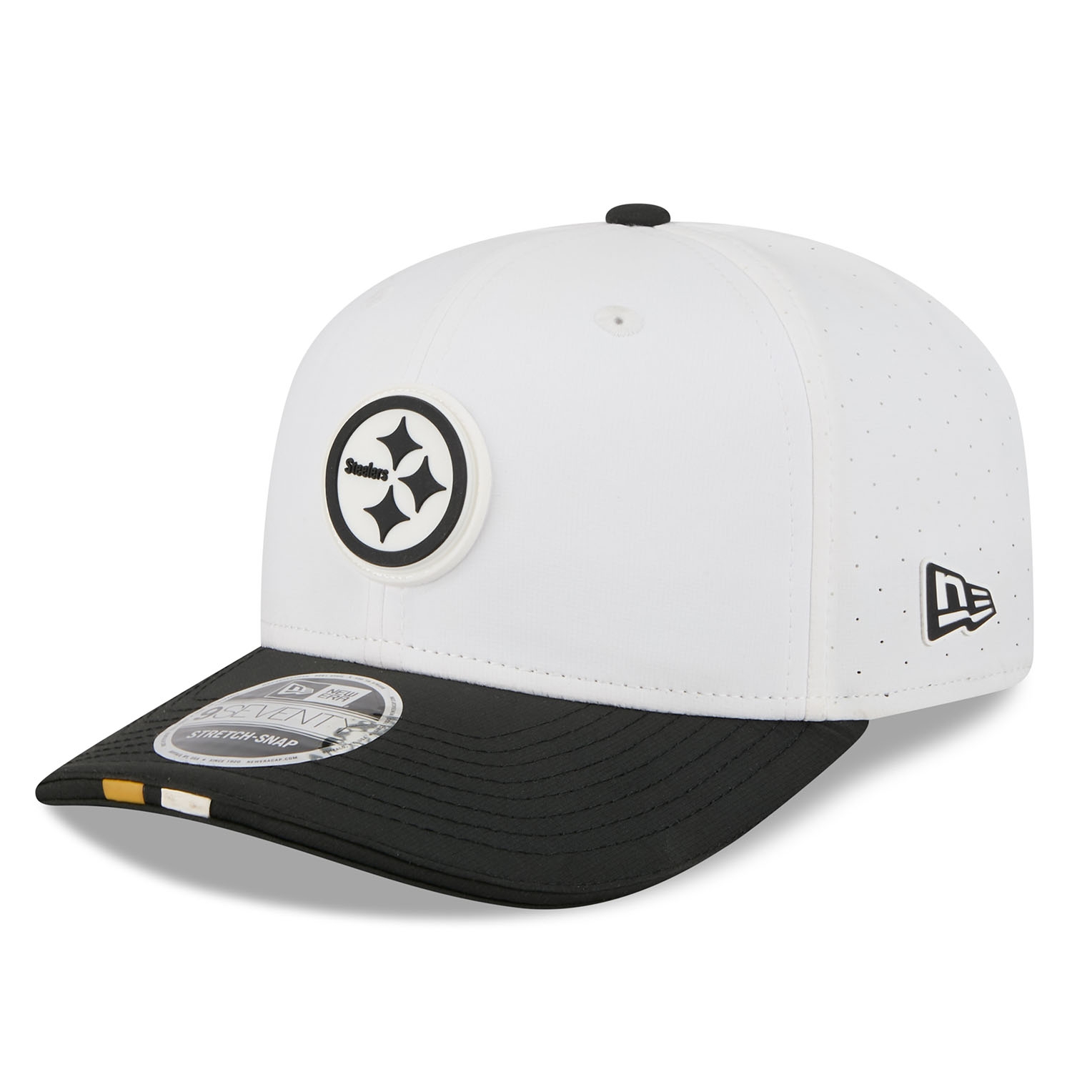 Pittsburgh Steelers 2025 NFL Training Camp New Era 9SEVENTY Stretch-Snap Cap OTC White