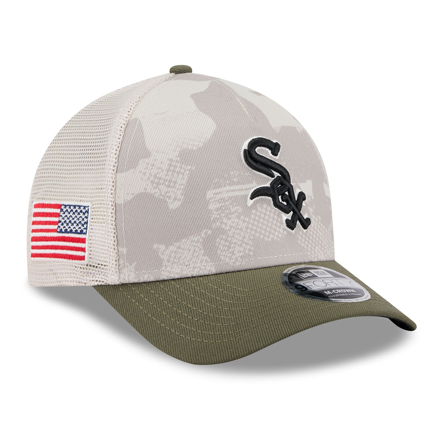 Chicago White Sox 2025 MLB Armed Forces 9FORTY M-Crown A-Frame Snapback Cap
