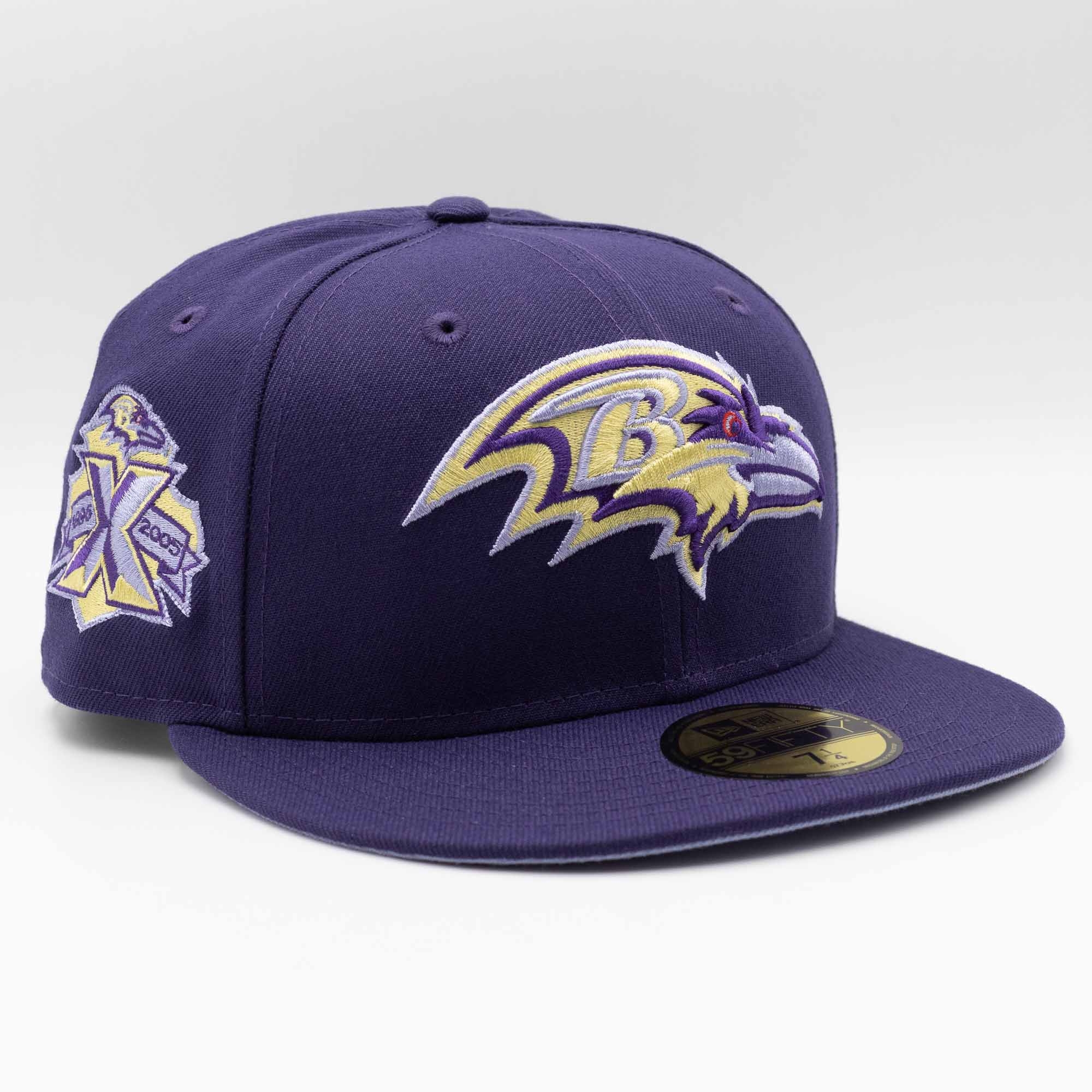 Baltimore Ravens 10th Anniversary New Era 59FIFTY Fitted NFL Cap Lila