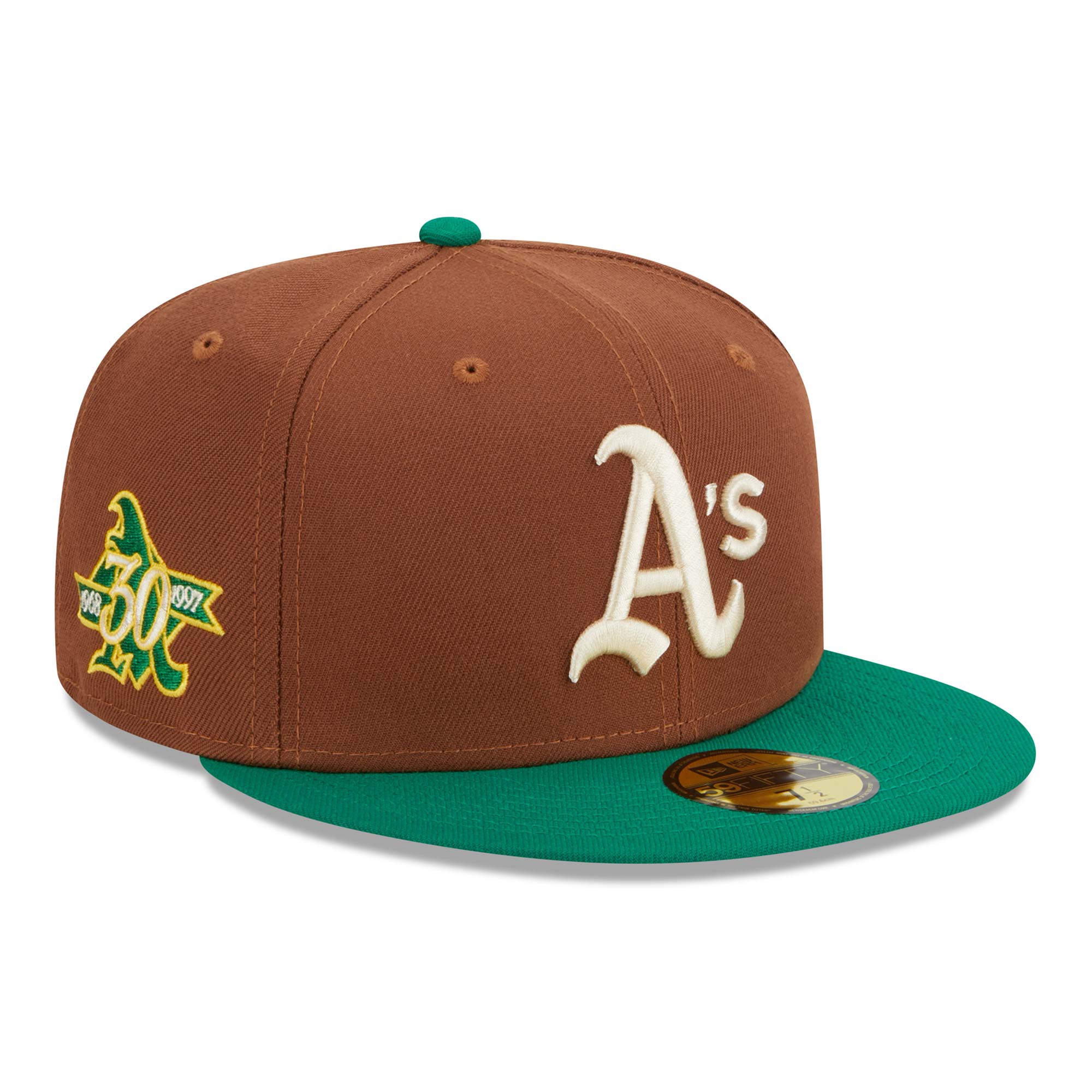 Oakland Athletics Harvest New Era 59FIFTY Fitted MLB Cap Brown